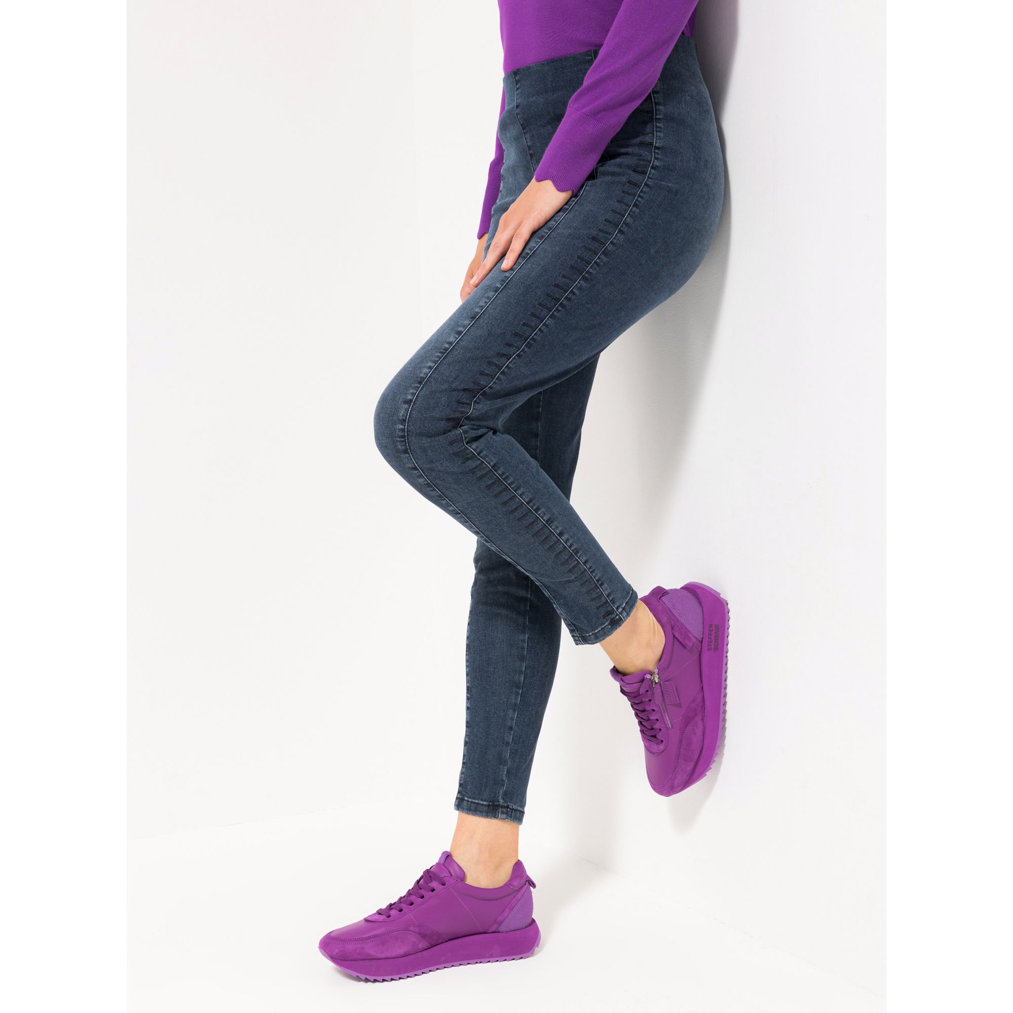 STEFFEN SCHRAUT Jeggings, knöchellang Zierriegel OEKO-TEX® sehr schmales Bein