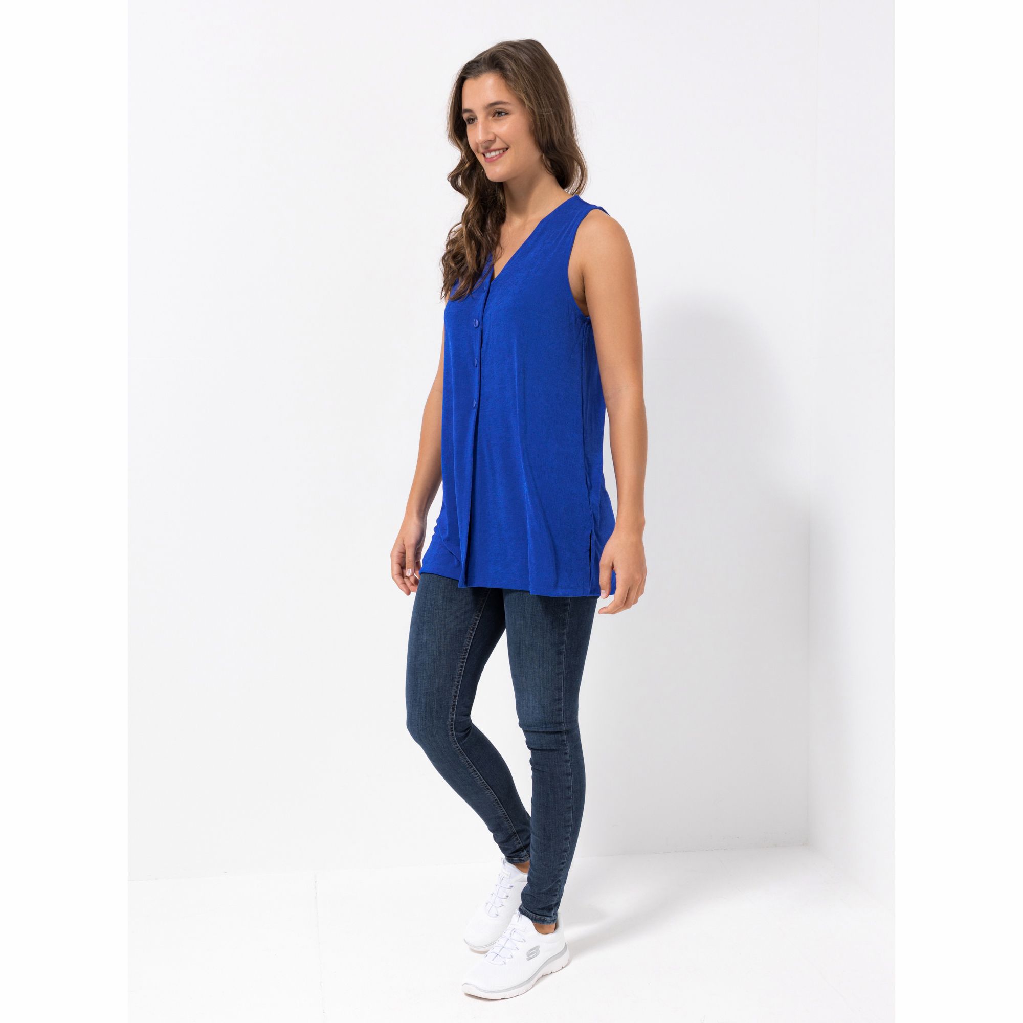 KIM & CO. Weste Slinky Jersey V-Ausschnitt figurumspielend