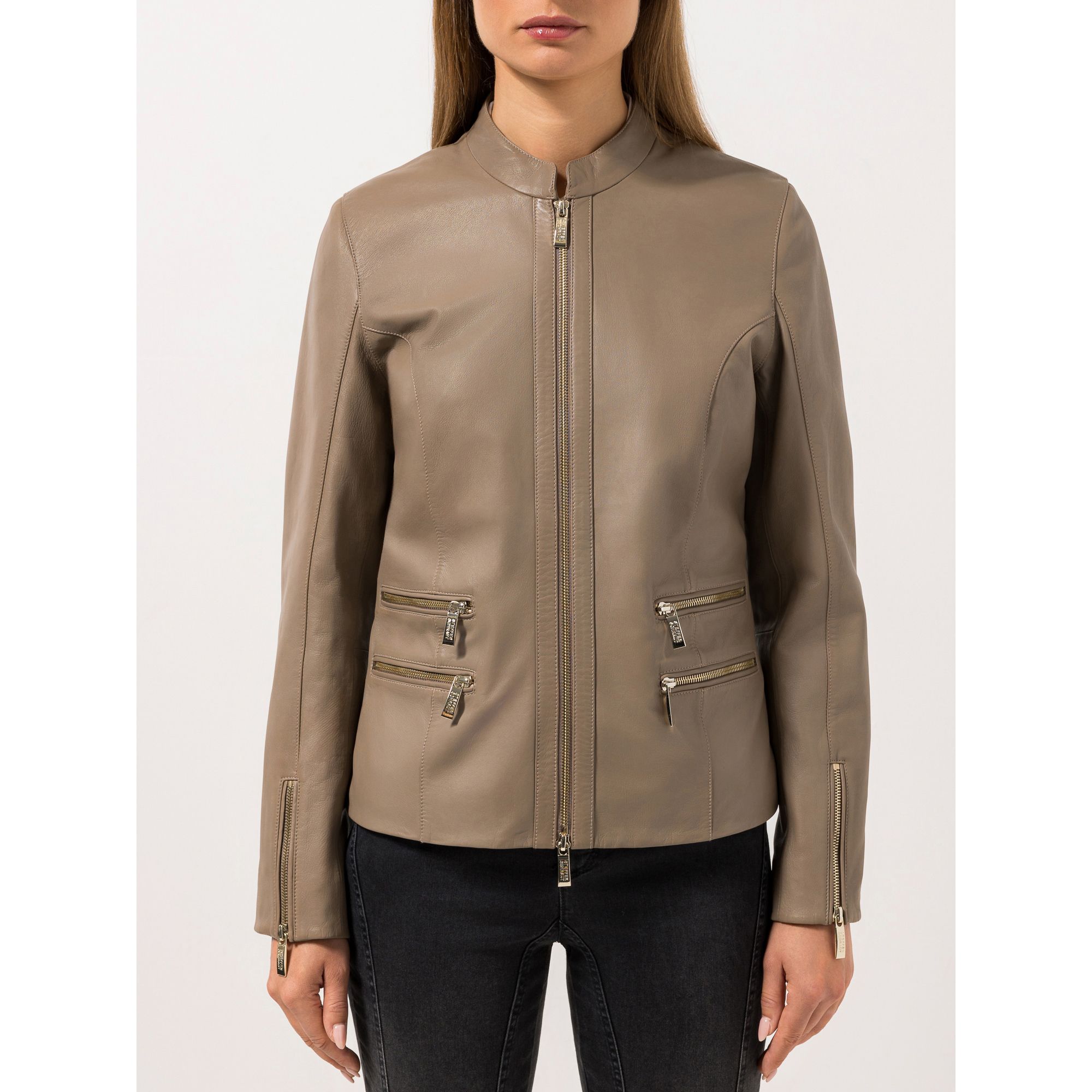 STEFFEN SCHRAUT Lederjacke Lammnappa 2-Wege-Reißverschluss figurbetont