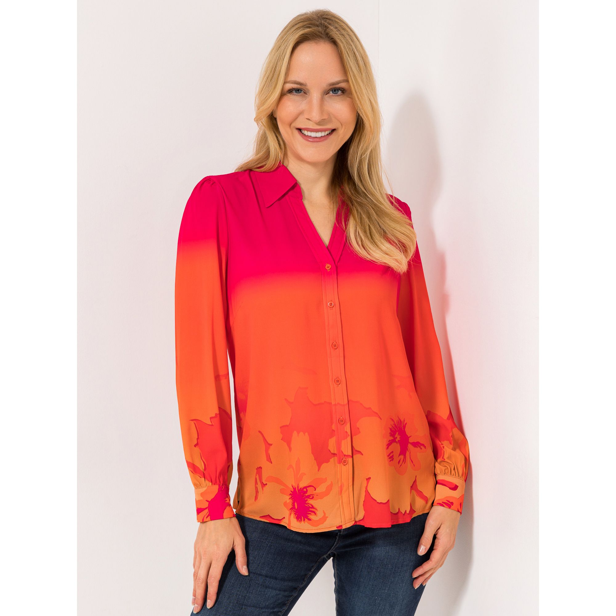 DAWID by Dawid Tomaszewski Bluse, Knopfleiste Seitenschlitze leger weit