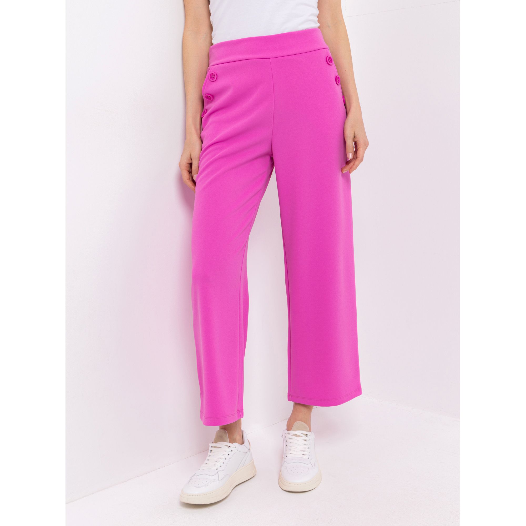 KIM & CO. Hose, knöchellang Ponti Crepe Jersey Eingrifftaschen mit Zier-Knöpfen