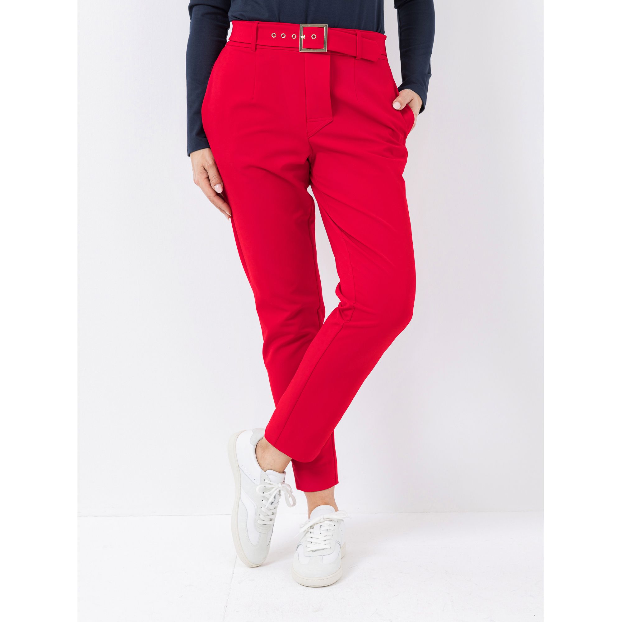 KILIAN KERNER SENSES Hose, knöchellang Teildehnbund abnehmbarer Gürtel schmales Bein