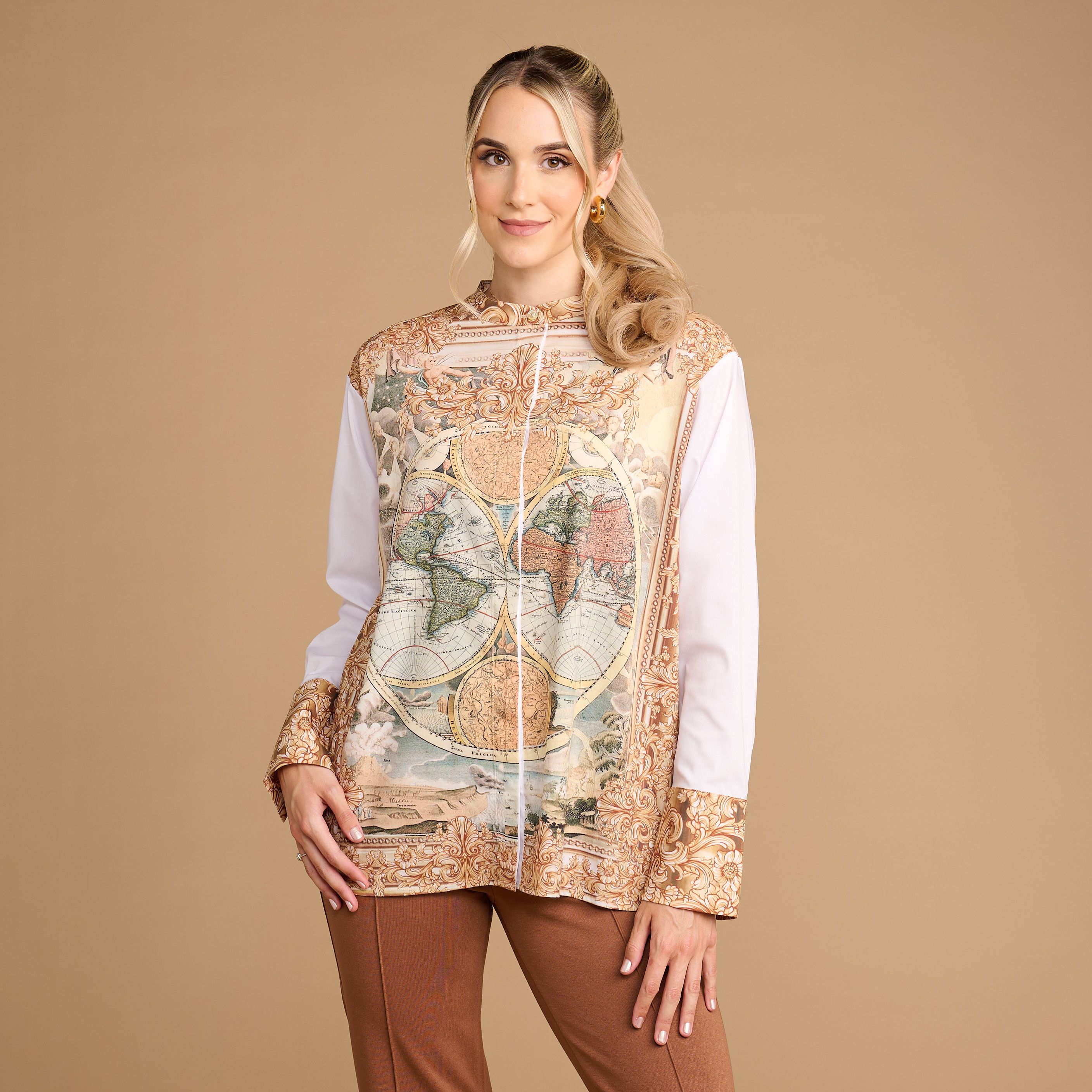 SCHIFFHAUER MUNICH® Bluse White Blouse Art Logoknöpfe figurumspielend