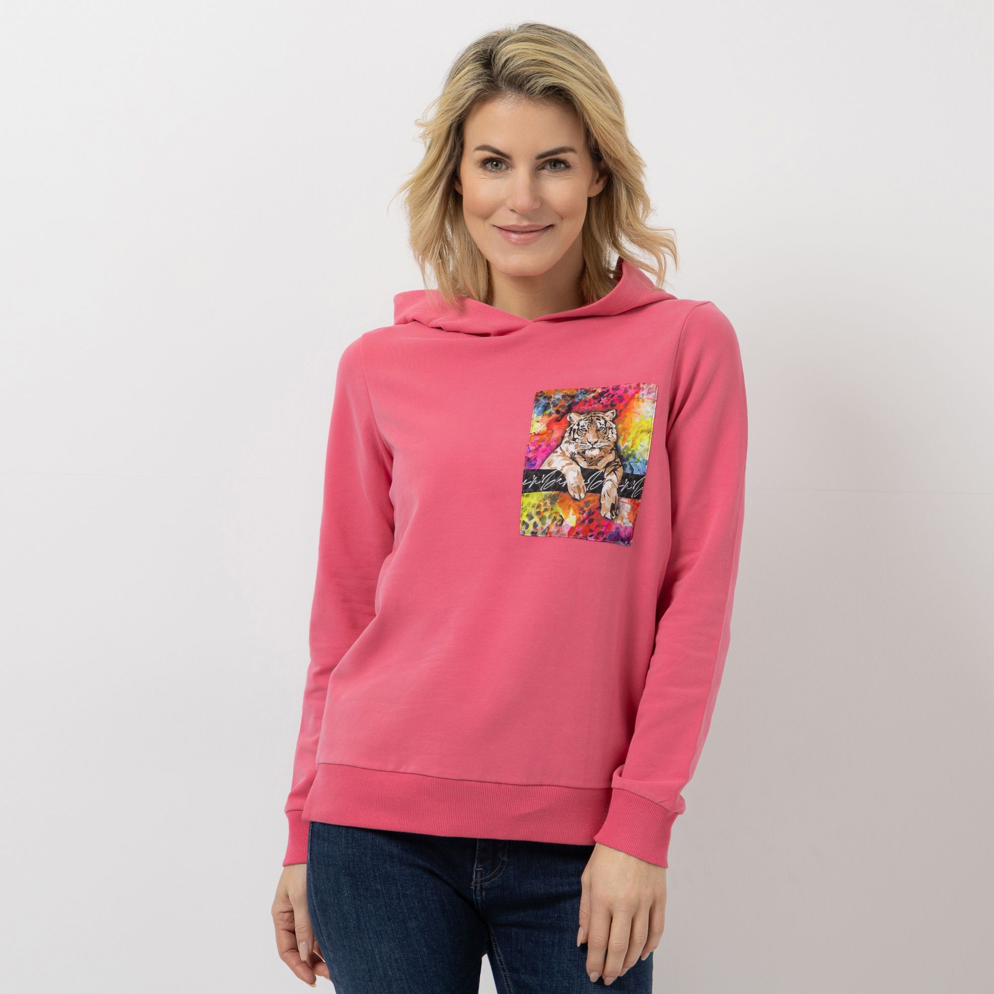 DINE 'N' DANCE Sweatshirt, 1/1-Arm mit Kapuze Satin-Tasche figurumspielend