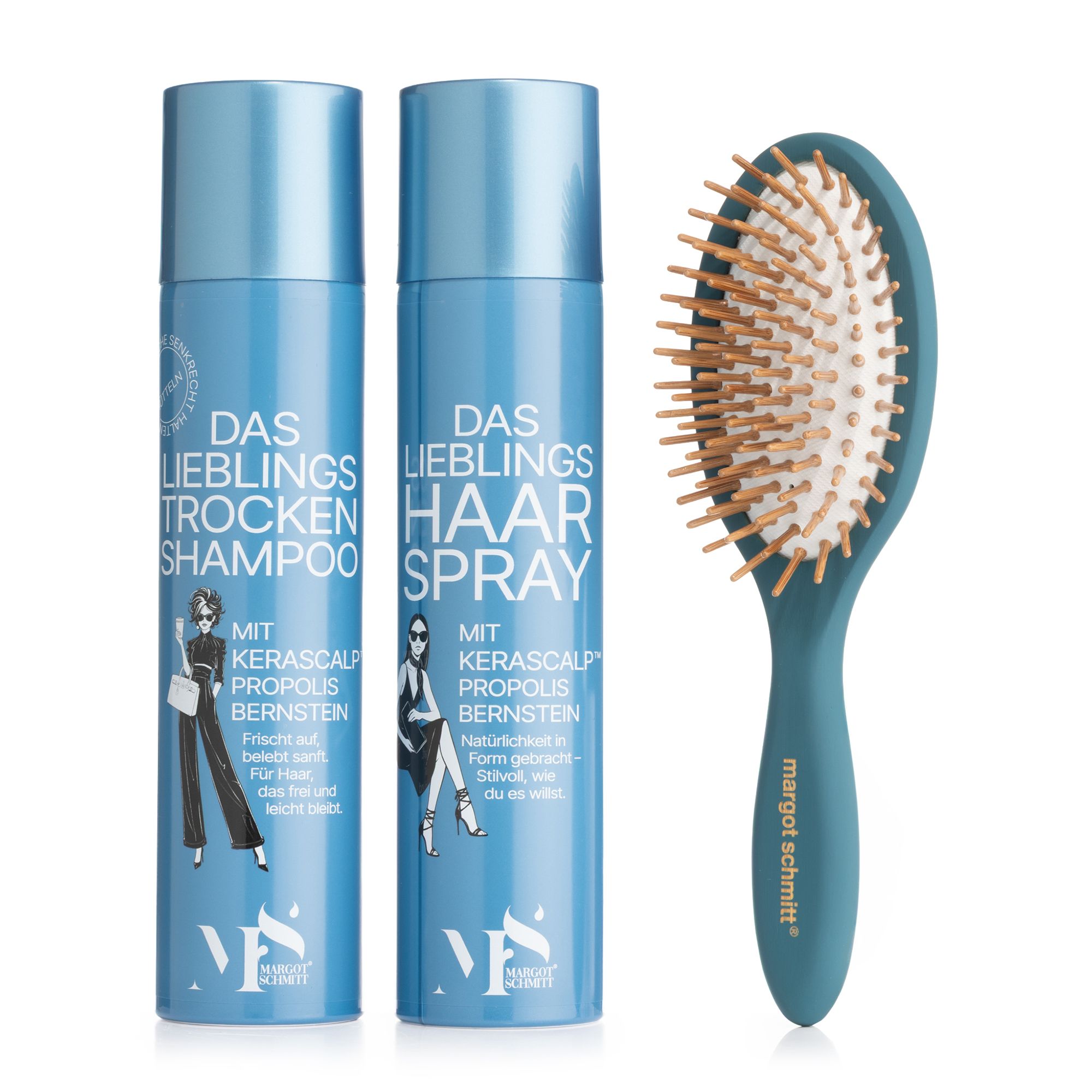 MARGOT SCHMITT® Lieblinge Trockenshampoo, Haarspray je 300ml, Pneumassagebürste