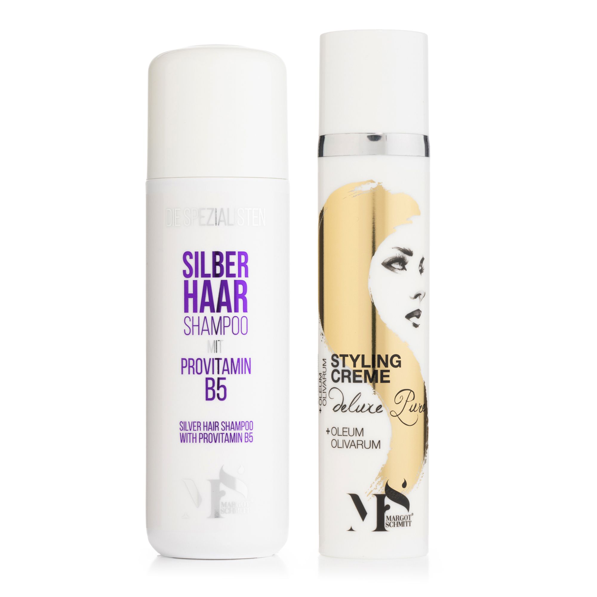 MARGOT SCHMITT® Silber Haarshampoo 200ml & Deluxe Pure Styling Creme 100ml