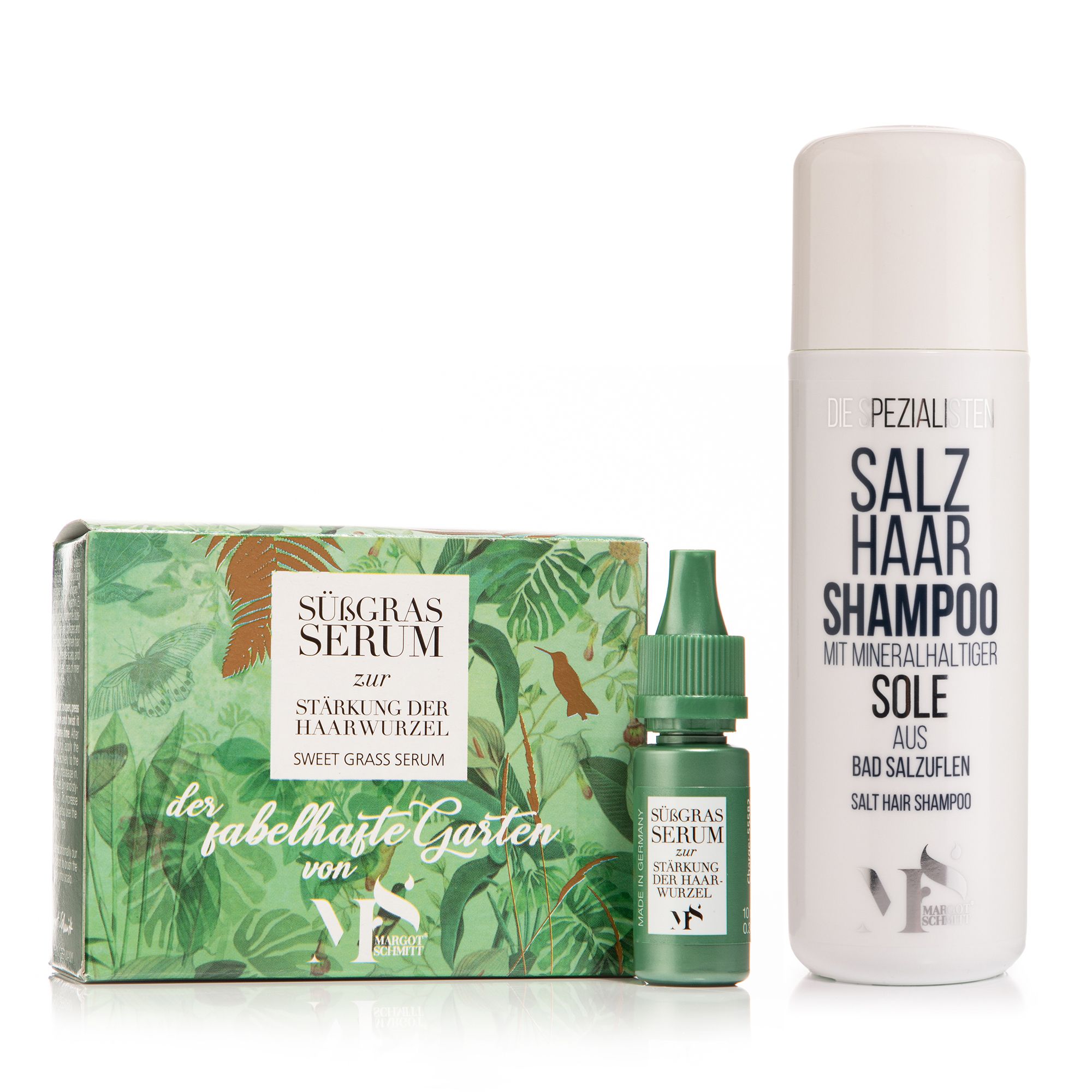 MARGOT SCHMITT® Die Spezialisten Salz Haarshampoo 200ml & Süßgras Ampullen 10x10ml