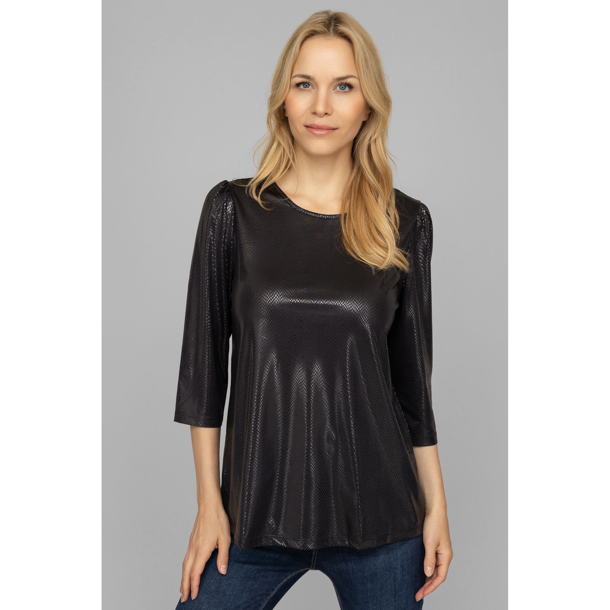 KIM & CO. Shirt, 3/4-Arm Brazil Knit Jersey mit Folien-Druck figurumspielend