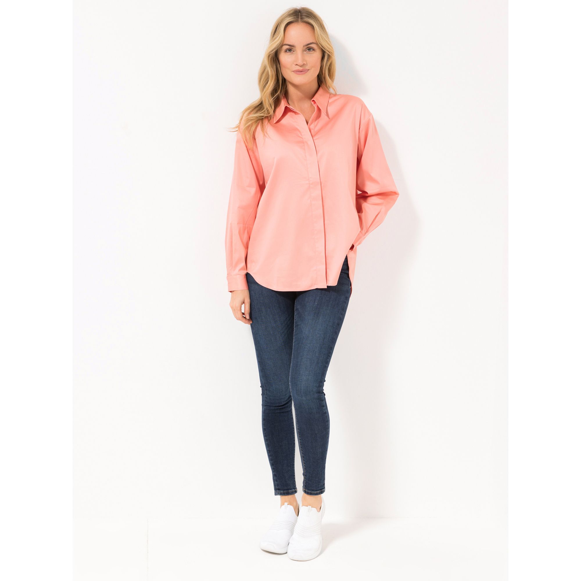 ICONIC by Marina Hoermanseder Longbluse, 1/1 Arm verdeckte Knopfleiste oversize