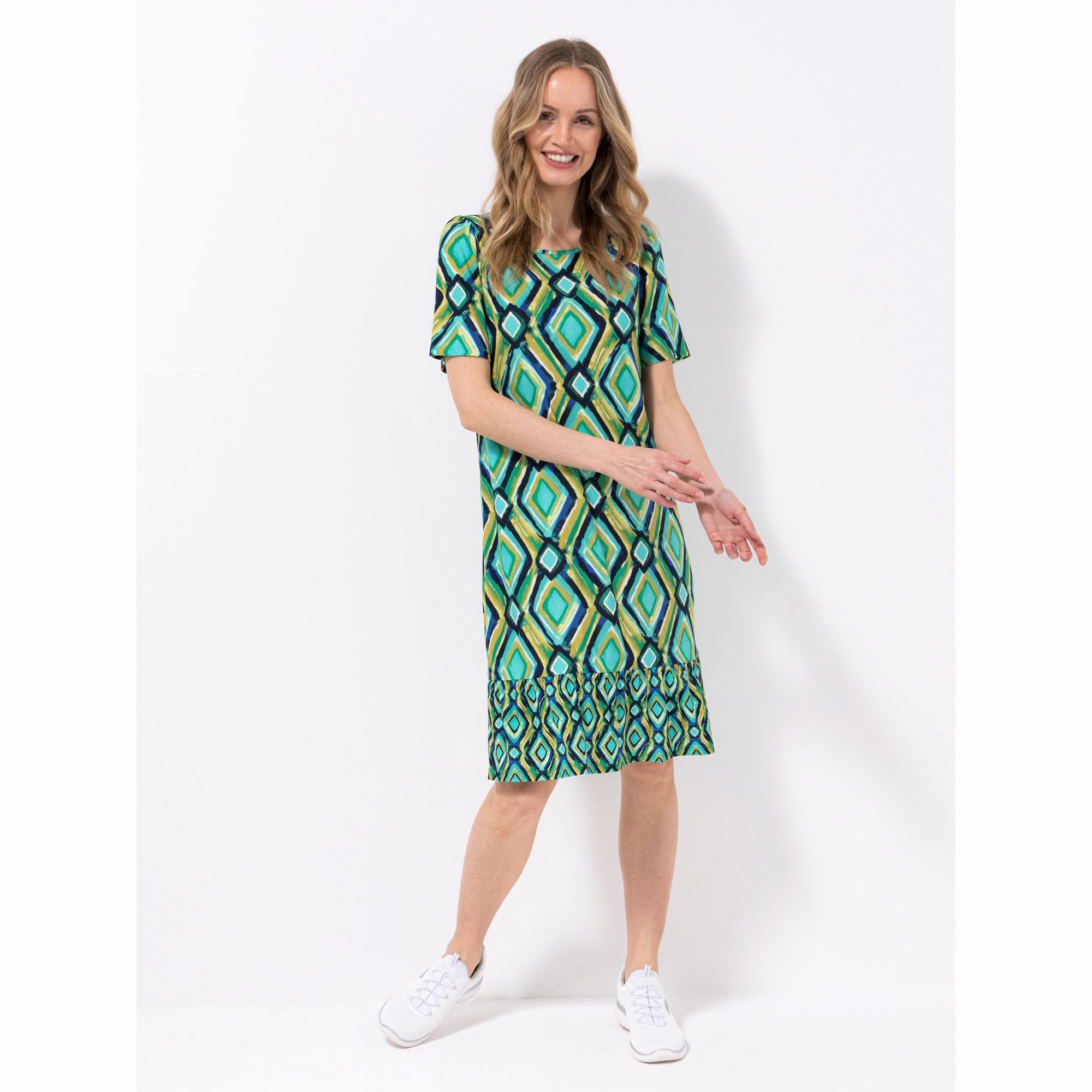 KIM & CO. Kleid, 1/2-Arm Brazil Knit Jersey Volant am Saum figurumspielend