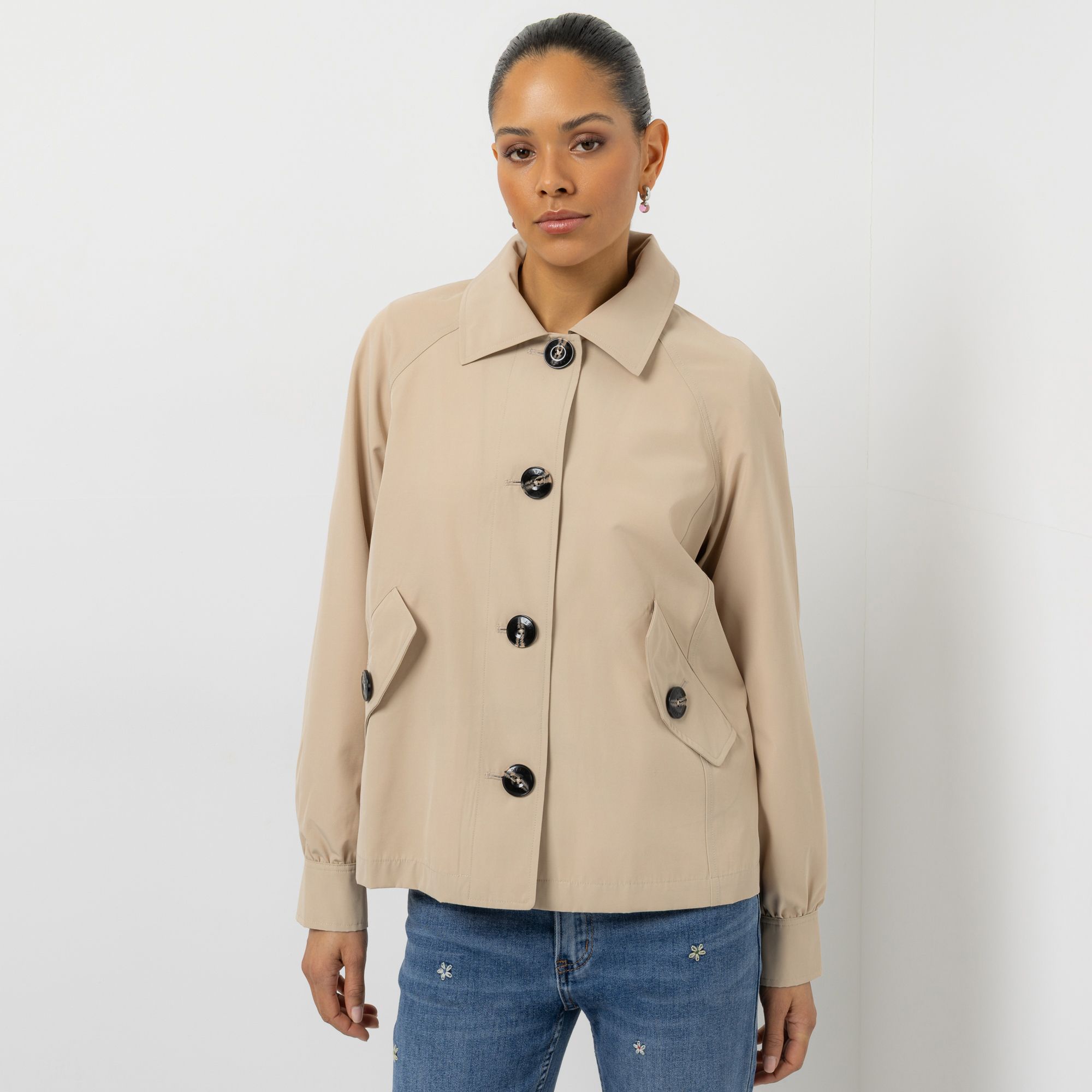 STEFFEN SCHRAUT kurzer Trenchcoat Hemdkragen aufgesetzte Taschen leger weit