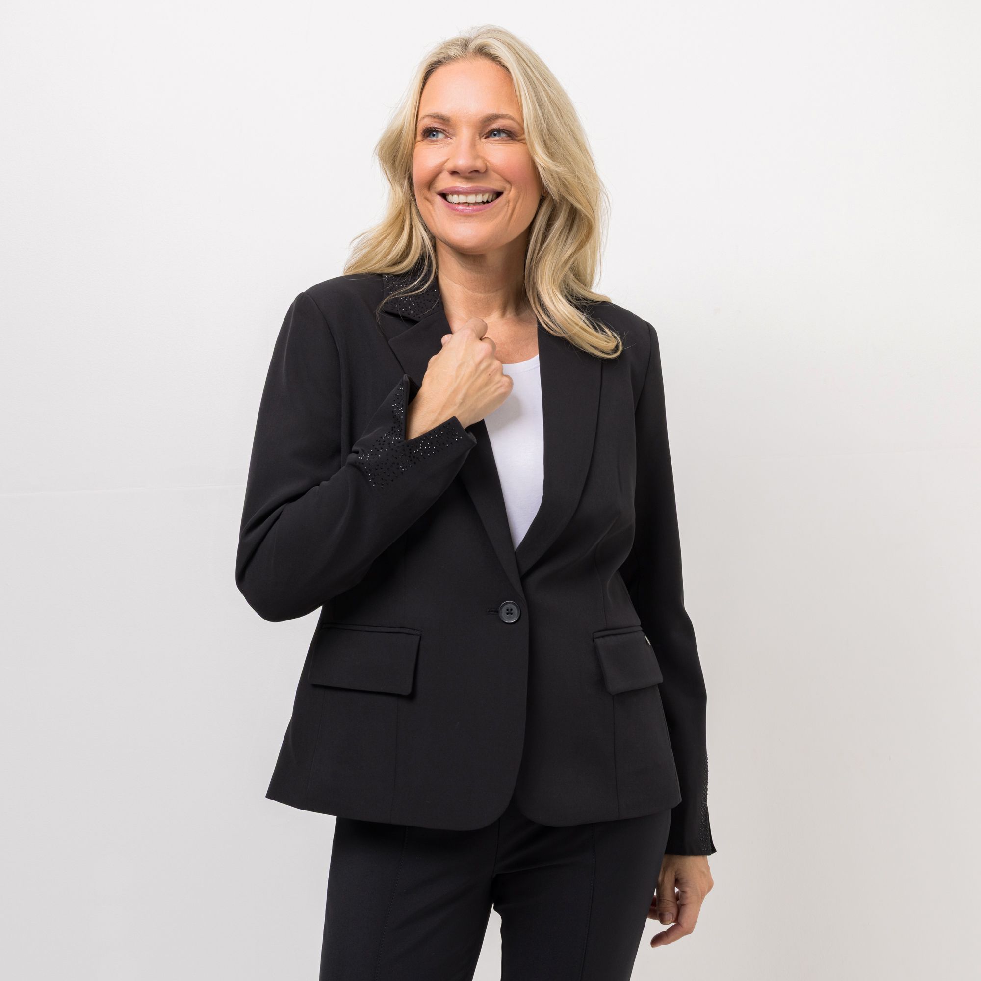 EVA LUTZ Blazer Reverskragen Pattentasche figurbetont