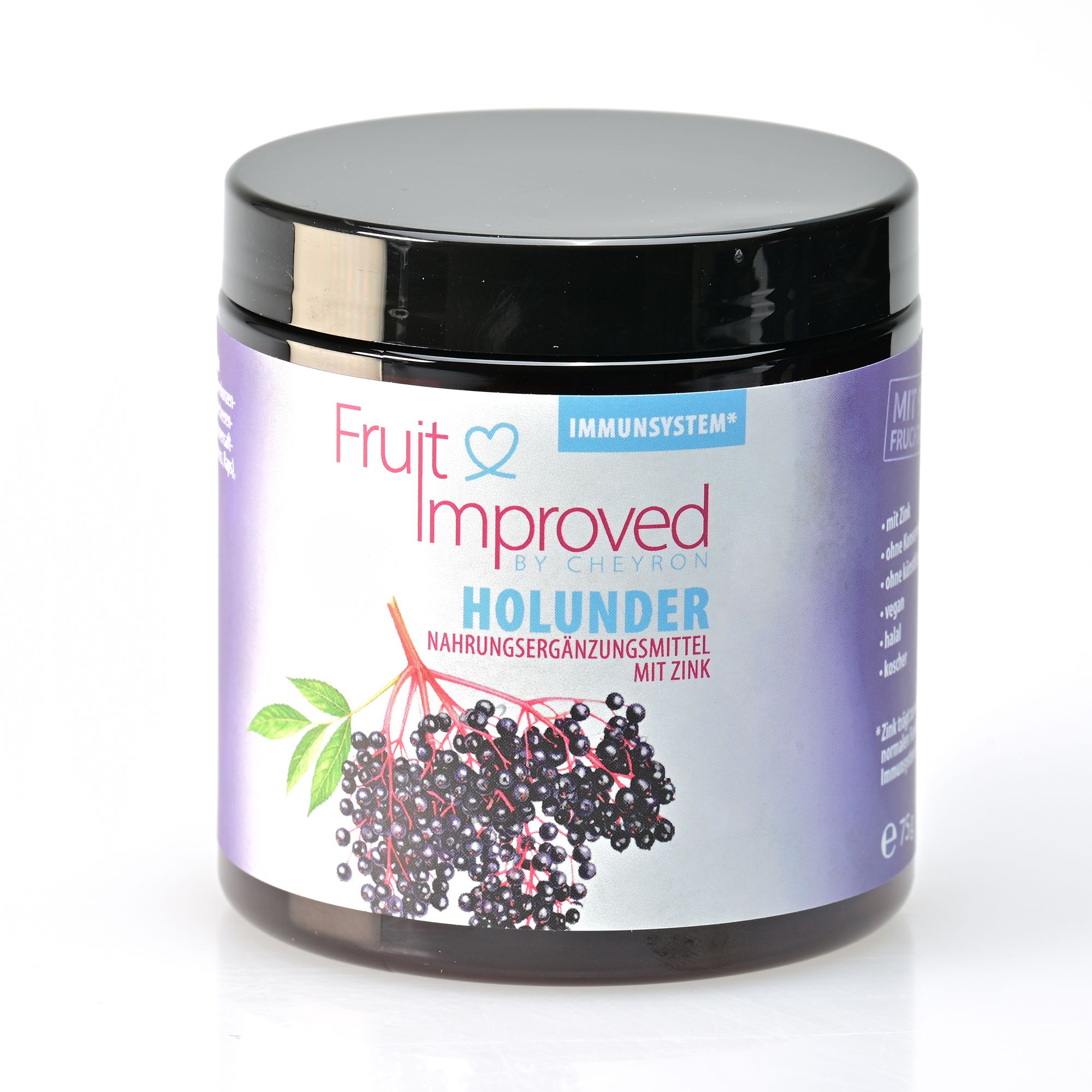 FRUIT IMPROVED Holunder Fruchtdrops mit Zink 30 Stück für 30 Tage