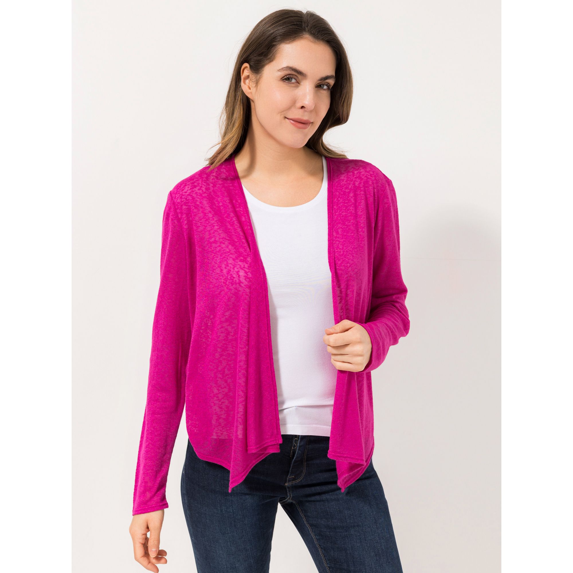 KIM & CO. Bolero, 1/1-Arm Leinen Optik Jersey kurze Bolero-Form figurumspielend