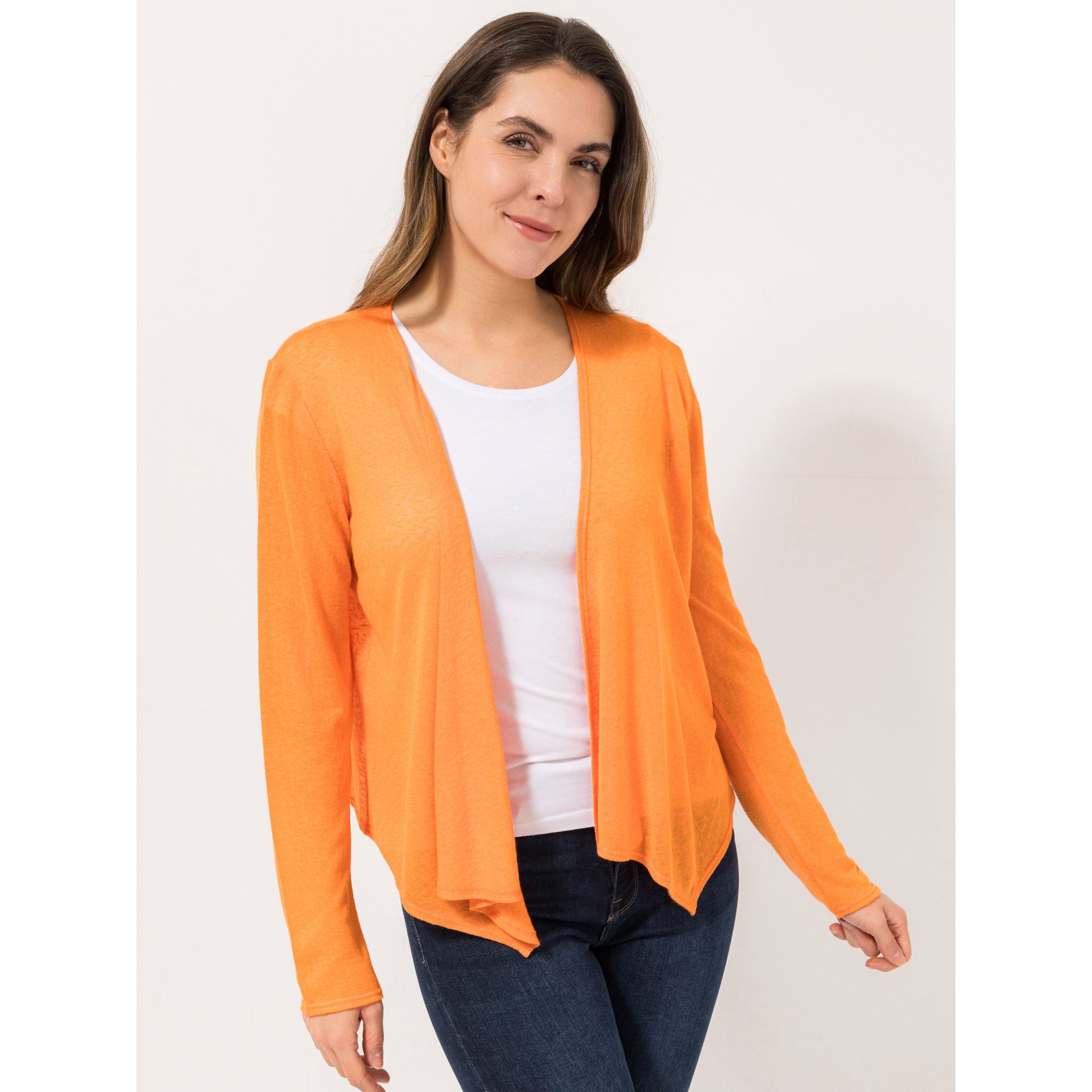 KIM & CO. Bolero, 1/1-Arm Leinen Optik Jersey kurze Bolero-Form figurumspielend