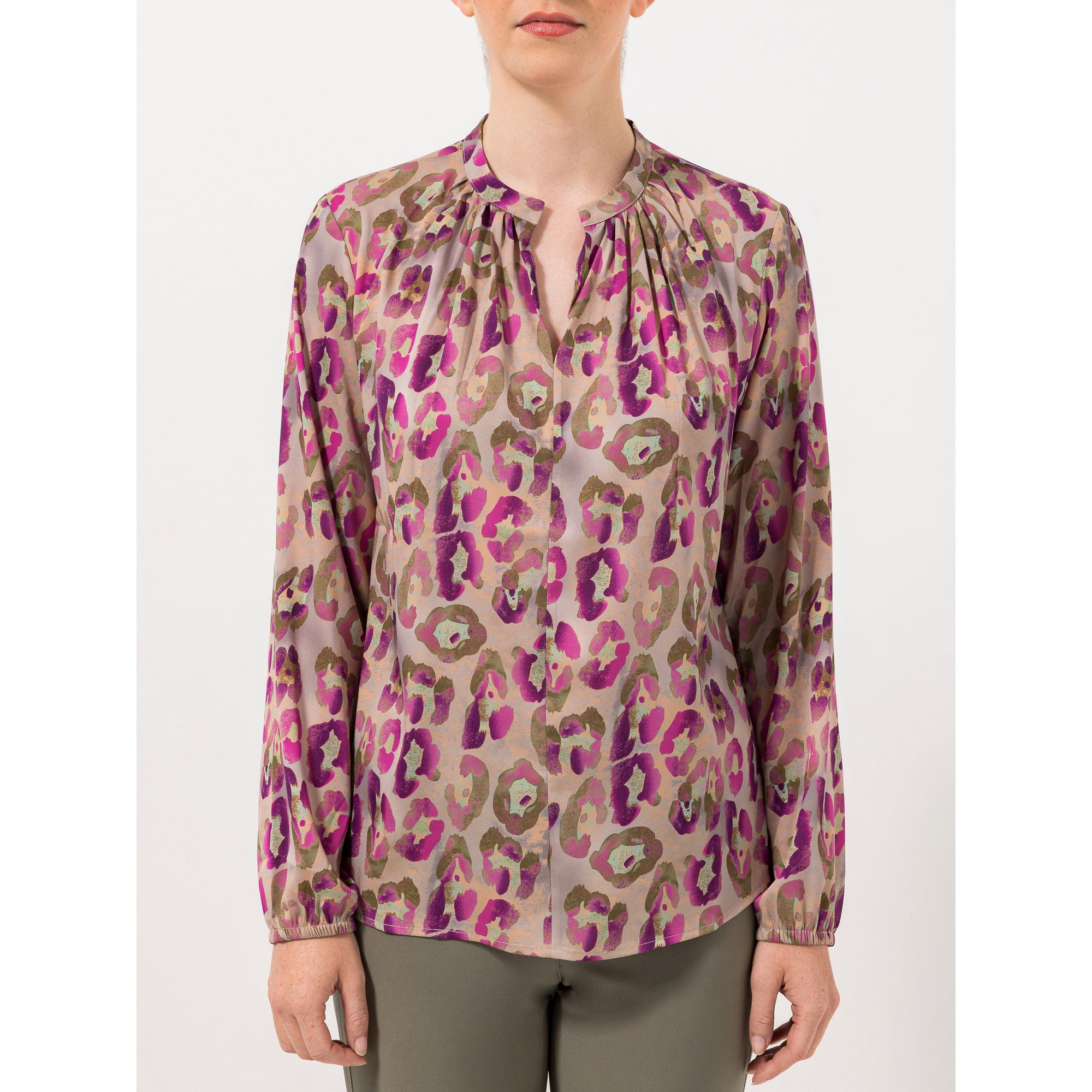 STEFFEN SCHRAUT Bluse New Jersey offener Stehkragen Raffung leger weit