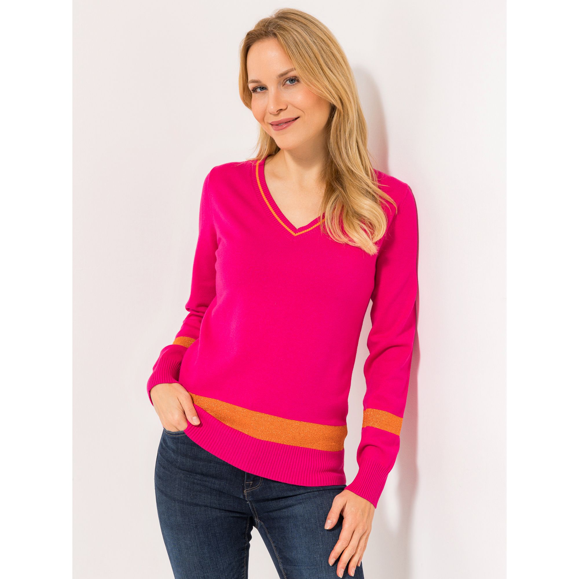 DAWID by Dawid Tomaszewski Pullover, 1/1 Arm V-Ausschnitt figurumspielend