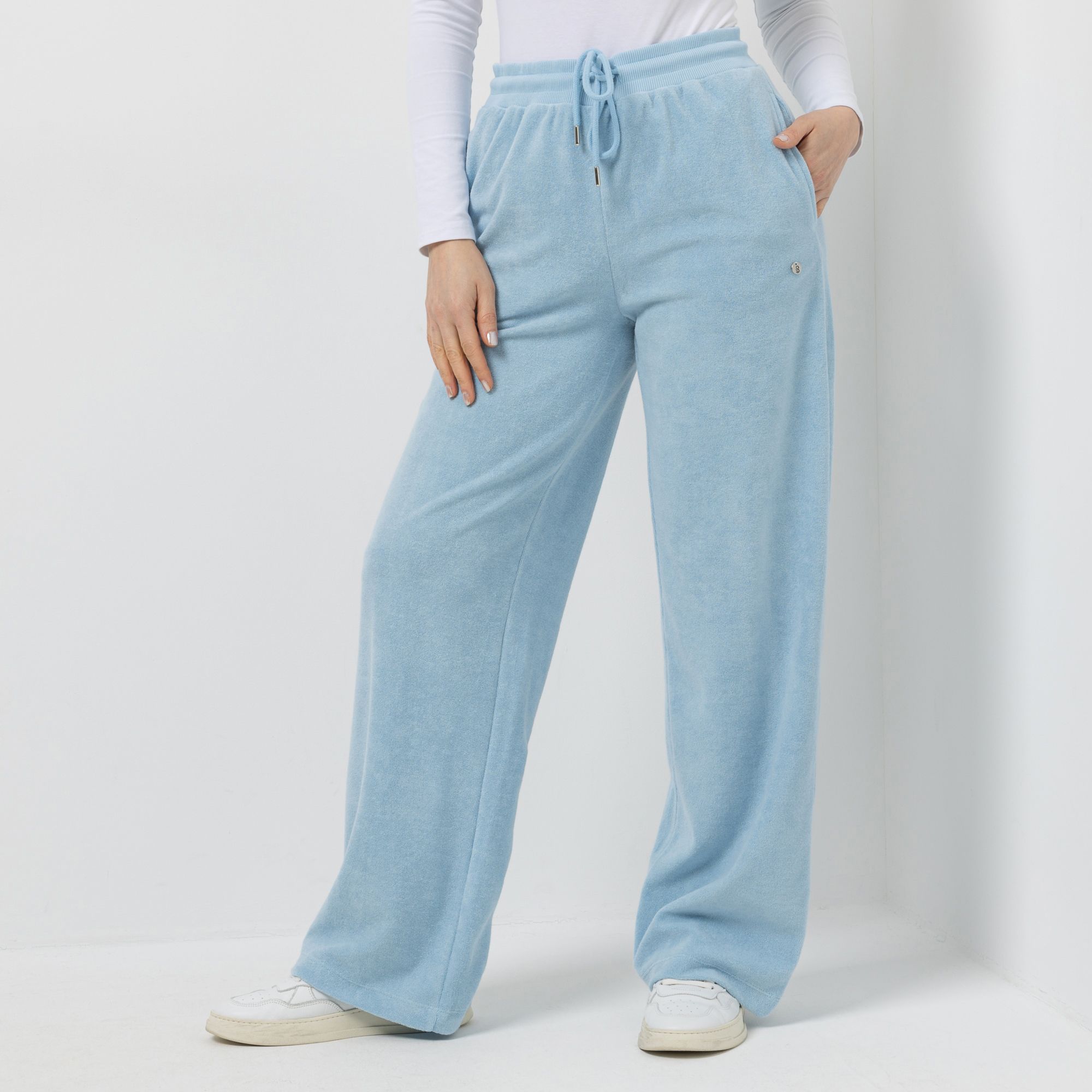 STRANDFEIN Frotteehose Rundumdehnbund Tunnelzug gerades Bein