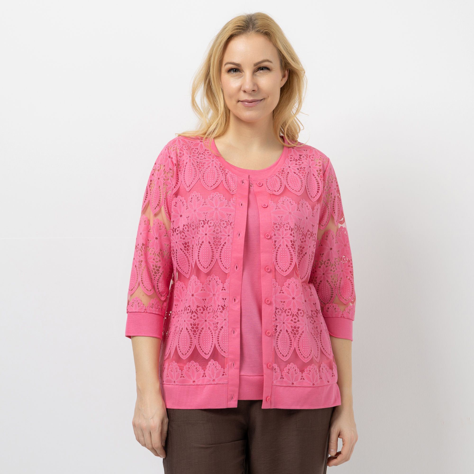 DAWID by Dawid Tomaszewski Jersey-Cardigan Ausbrenner-Motiv figurumspielend