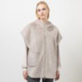 STEFFEN SCHRAUT Cape, Webpelz feste Kapuze 2-Wege-Reißverschluss Oversized
