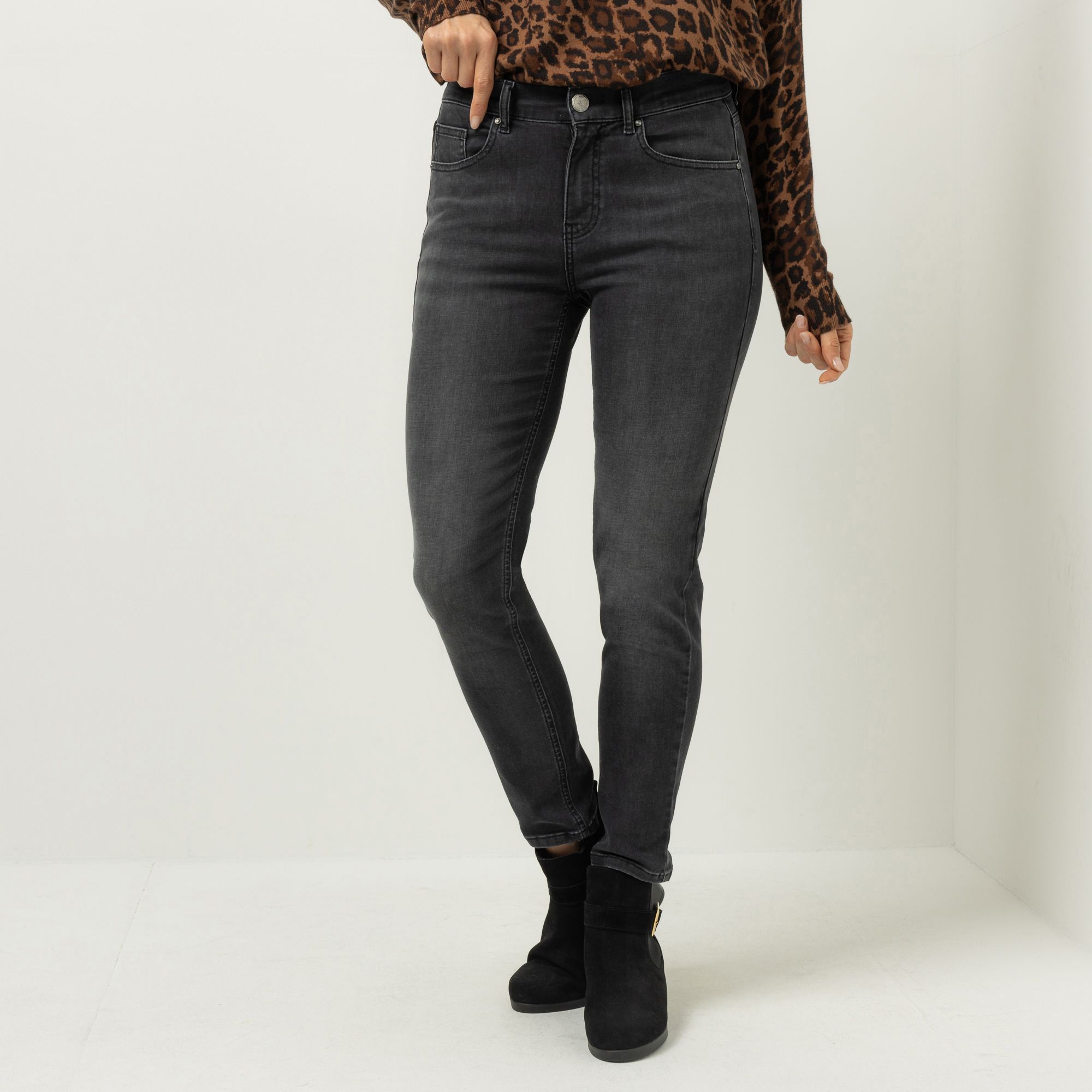 ANNA VON GRIESHEIM Jeanshose knöchellang 5-Pocket-Style schmales Bein
