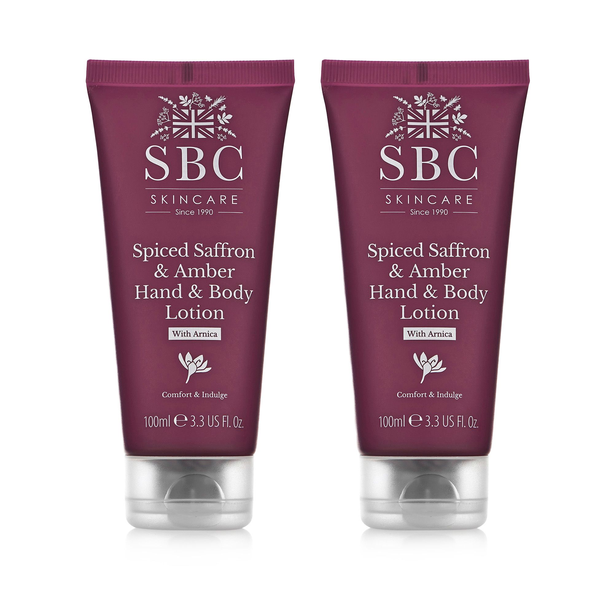 SBC Spiced Saffron & Amber Hand & Body Lotion Duo 2x 100ml
