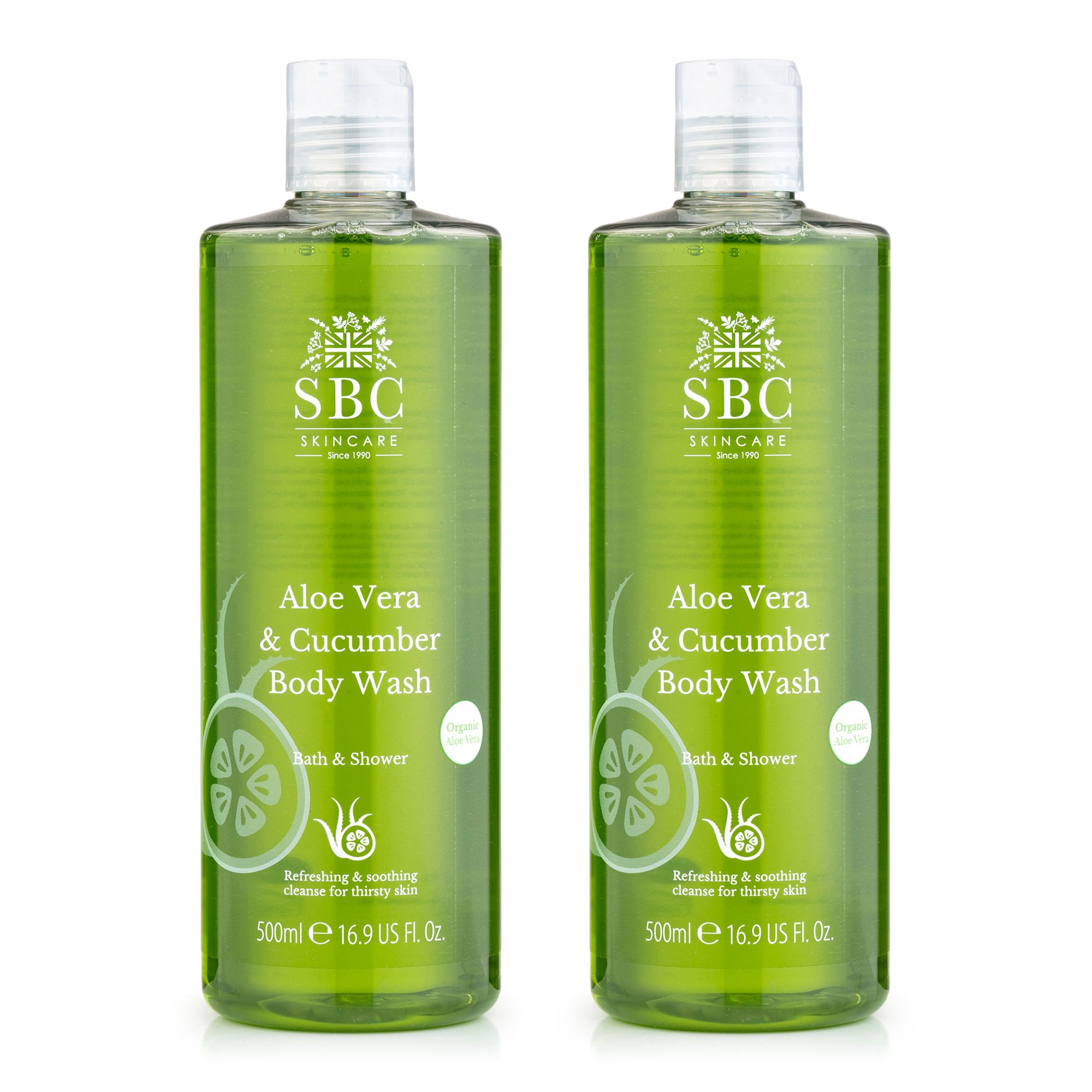 SBC Aloe & Cucumber Body Wash Duo 2x 500ml