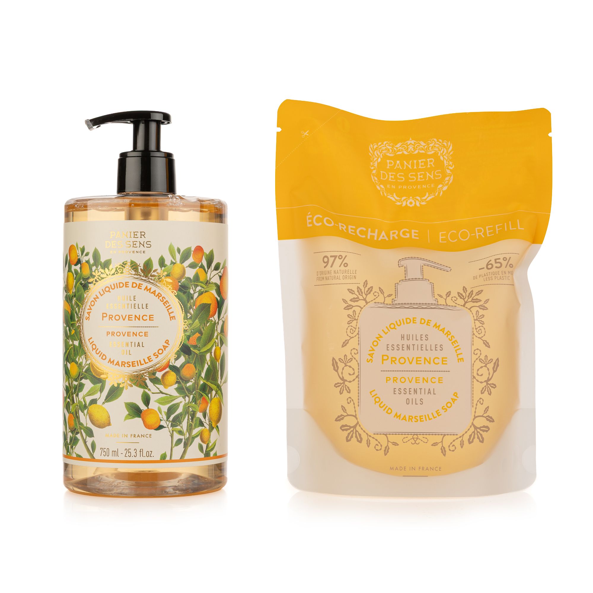 PANIER DES SENS Provence Flüssigseife 750ml, Nachfüllpackung 500ml