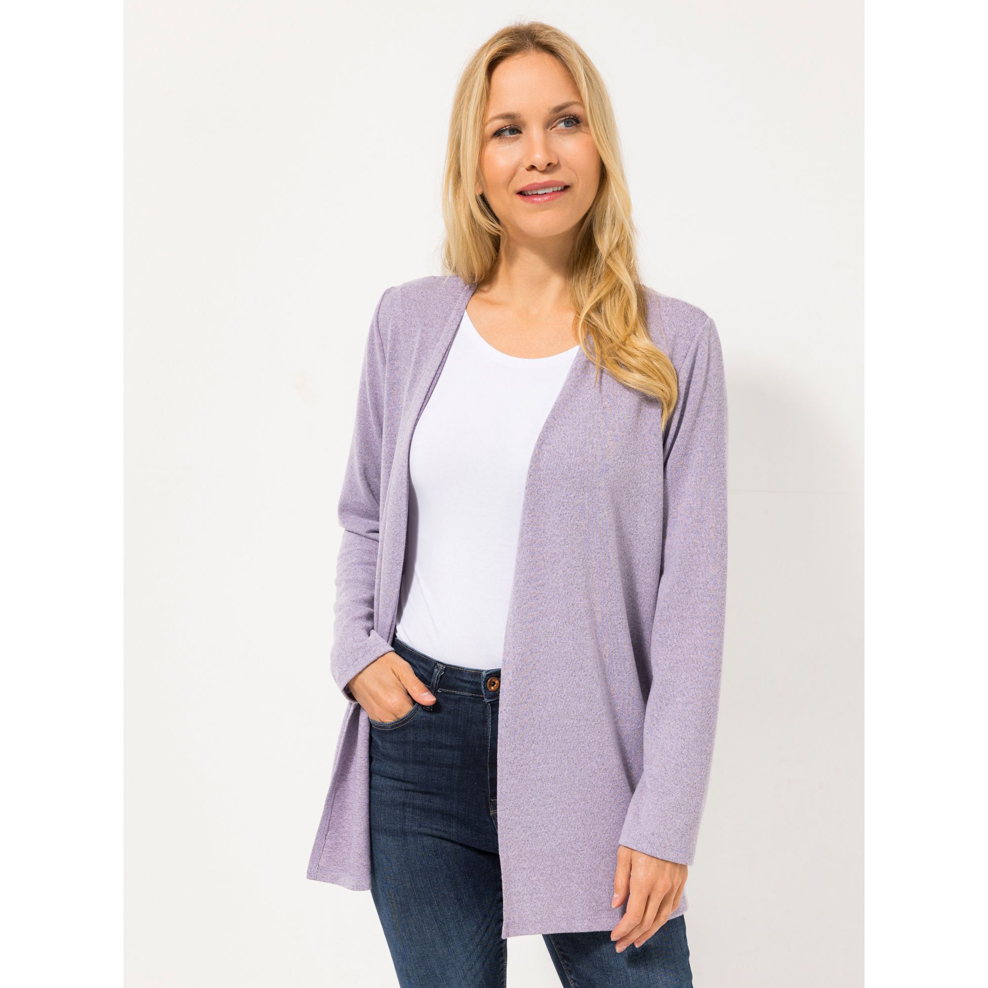 KIM & CO. Cardigan, 1/1-Arm Soft Touch Jersey Seitenschlitze figurumspielend