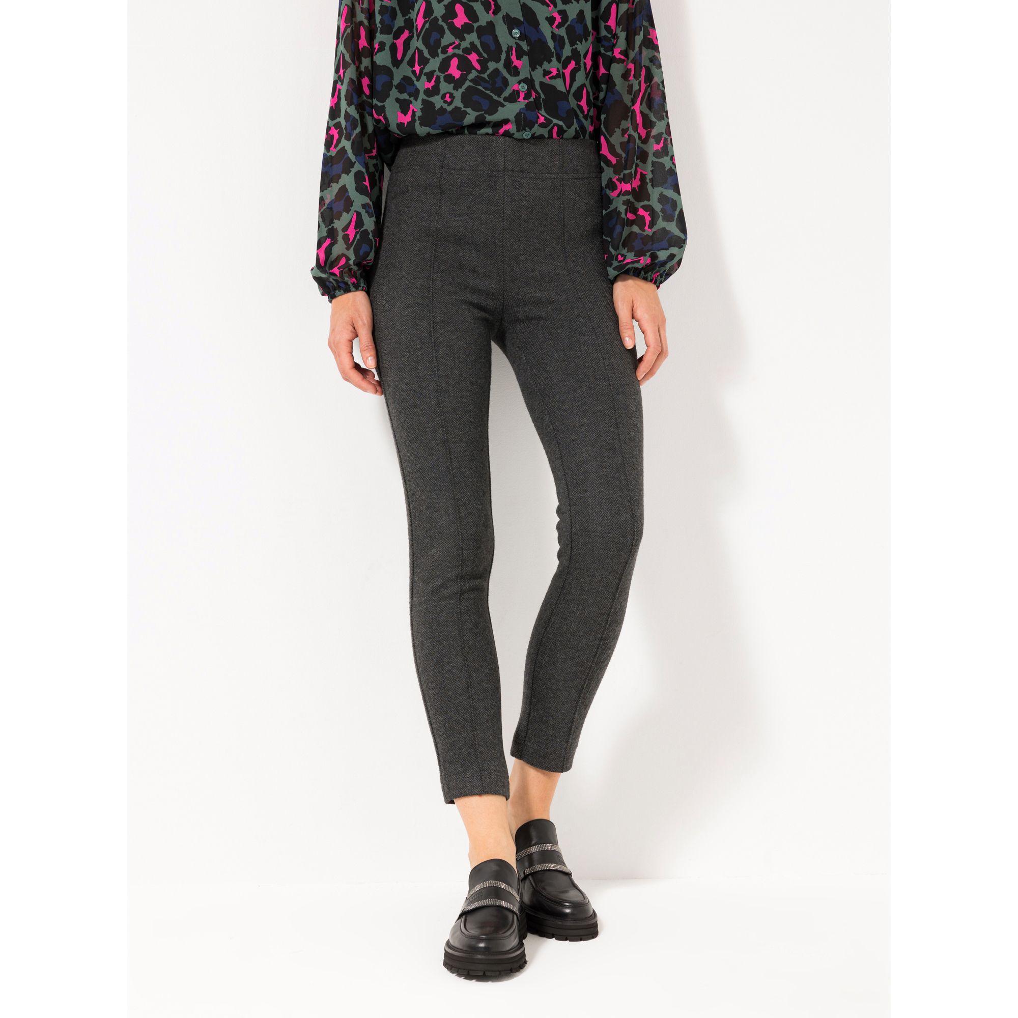 STEFFEN SCHRAUT Jeggings, knöchellang Fischgrat-Muster OEKO-TEX® sehr schmales Bein