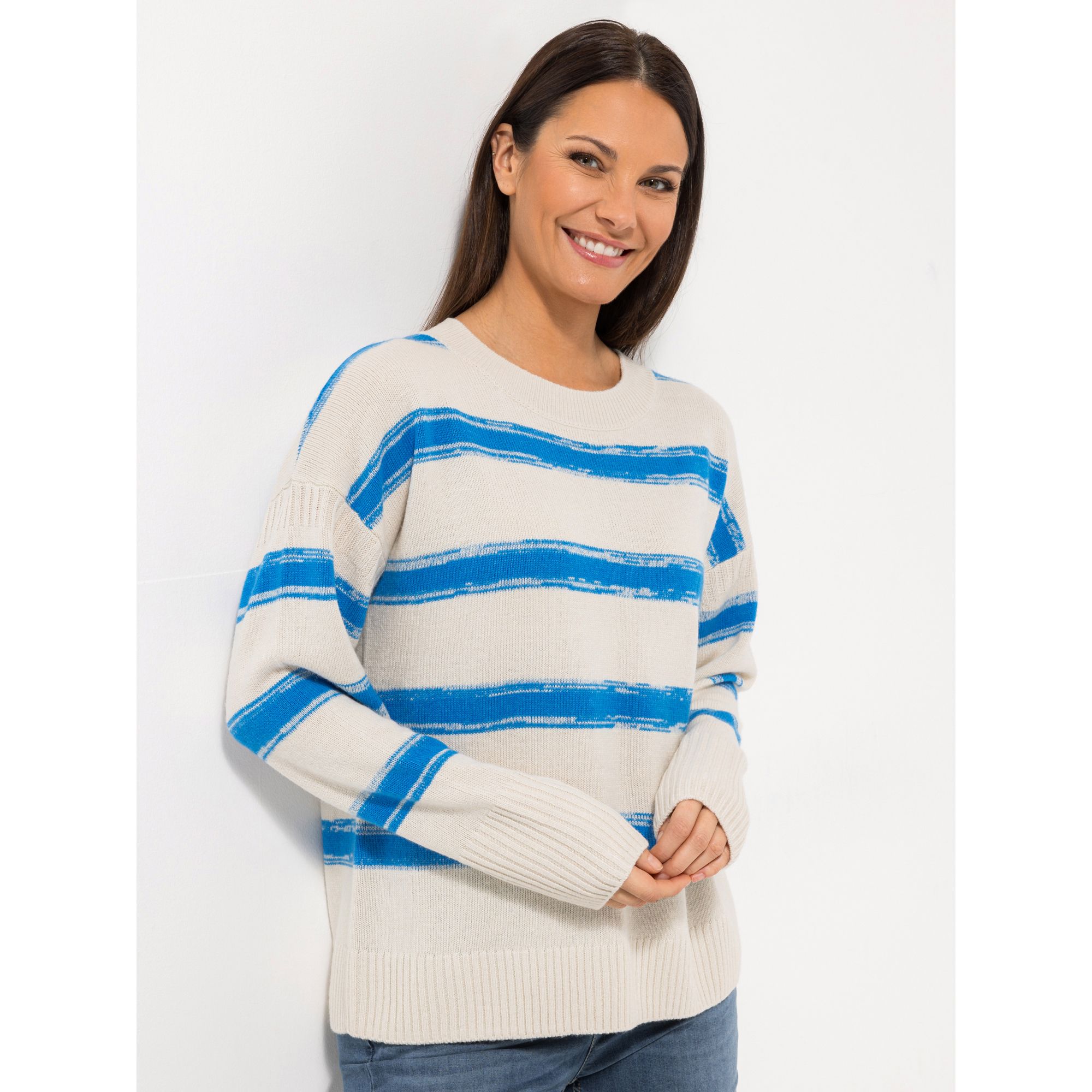 STEFFEN SCHRAUT Pullover, 1/1-Arm gestreift Rippenbundabschlüsse Oversize - leger weit