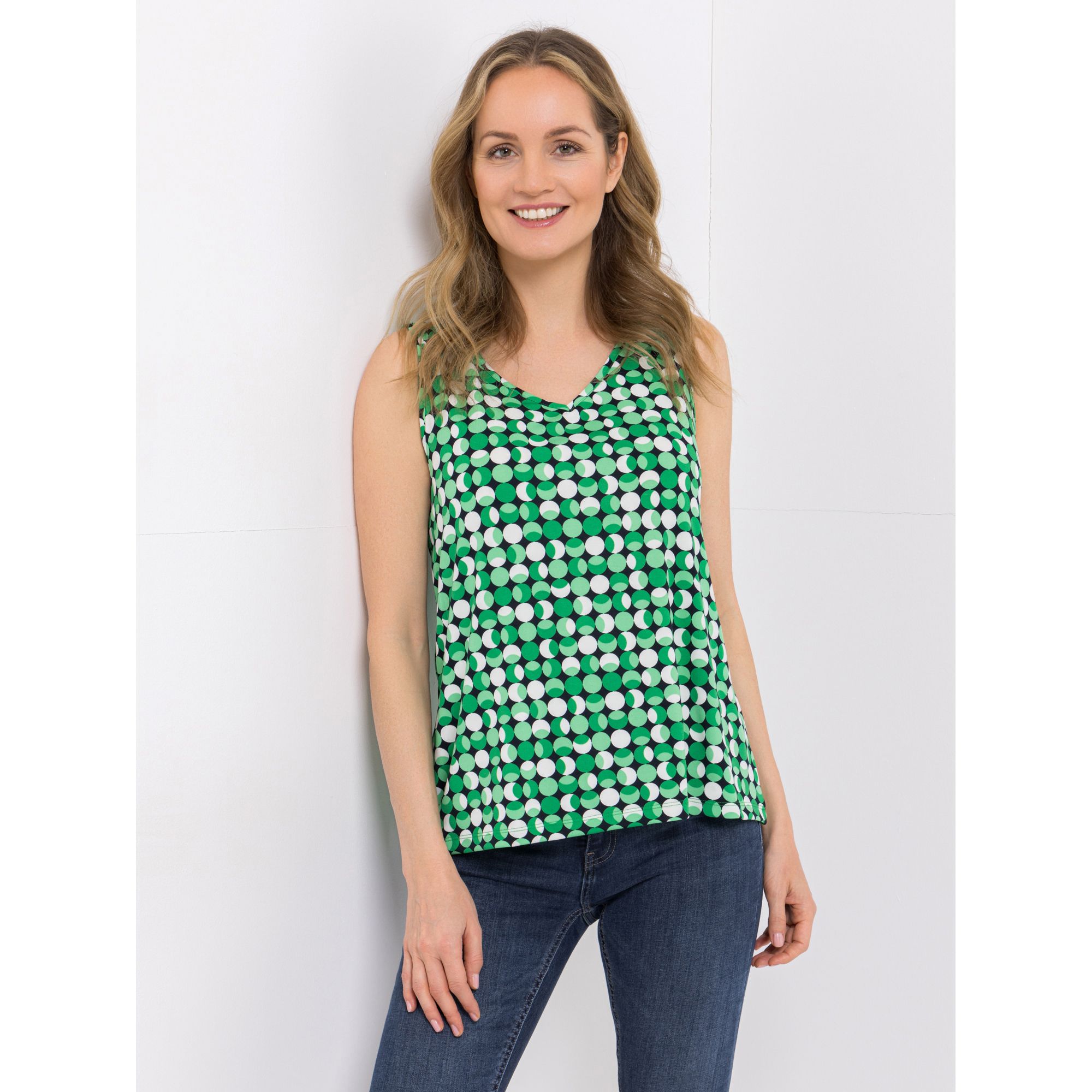 KIM & CO. Top, Druckauswahl Brazil Knit Jersey V-Ausschnitt figurumspielend