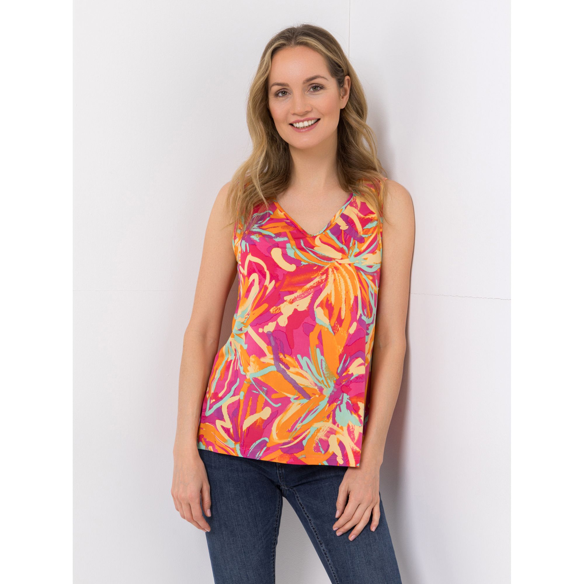 KIM & CO. Top, Druckauswahl Brazil Knit Jersey V-Ausschnitt figurumspielend