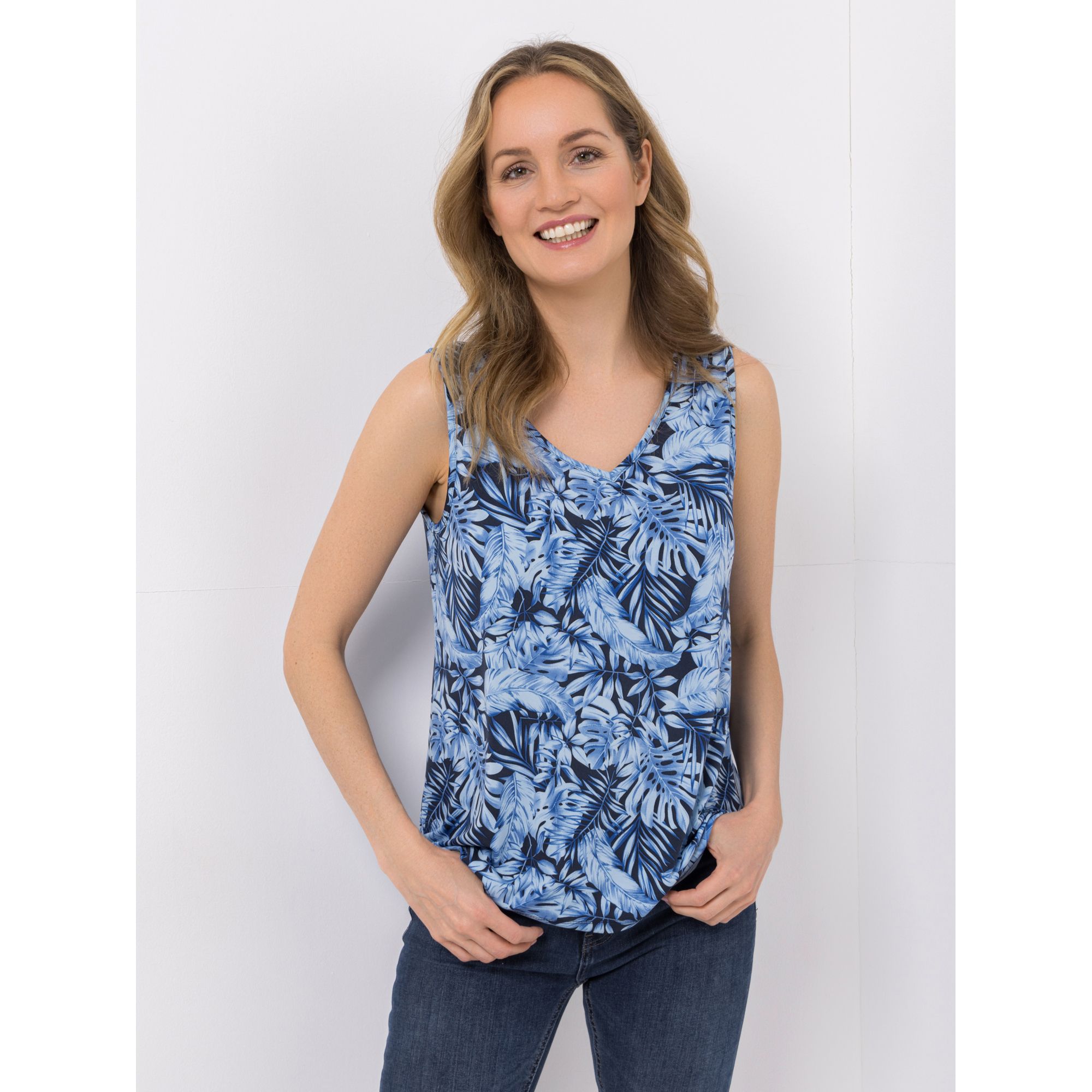 KIM & CO. Top, Druckauswahl Brazil Knit Jersey V-Ausschnitt figurumspielend