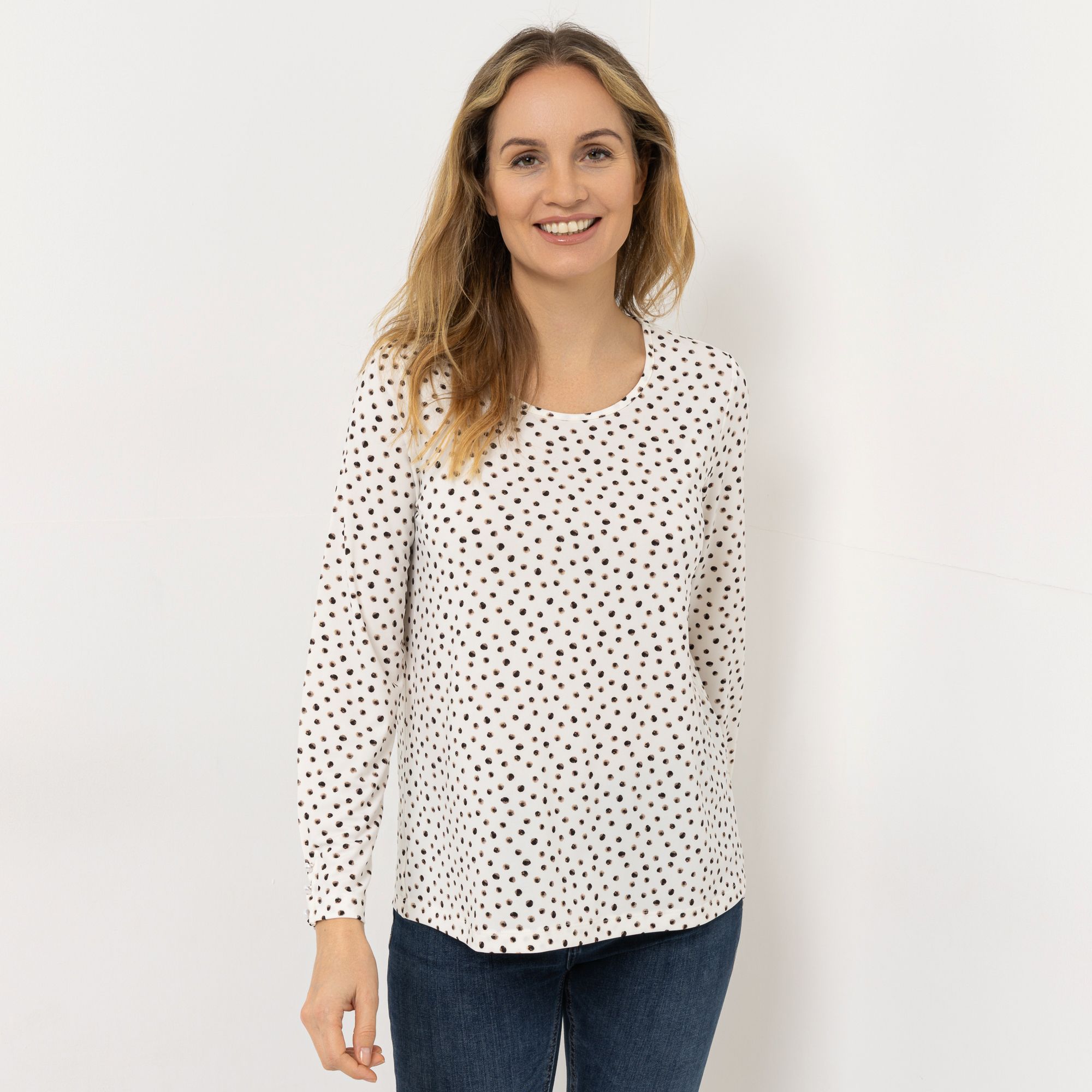 KIM & CO. Shirt, Langarm Brazil Knit Jersey Kunstperlen-Details figurumspielend