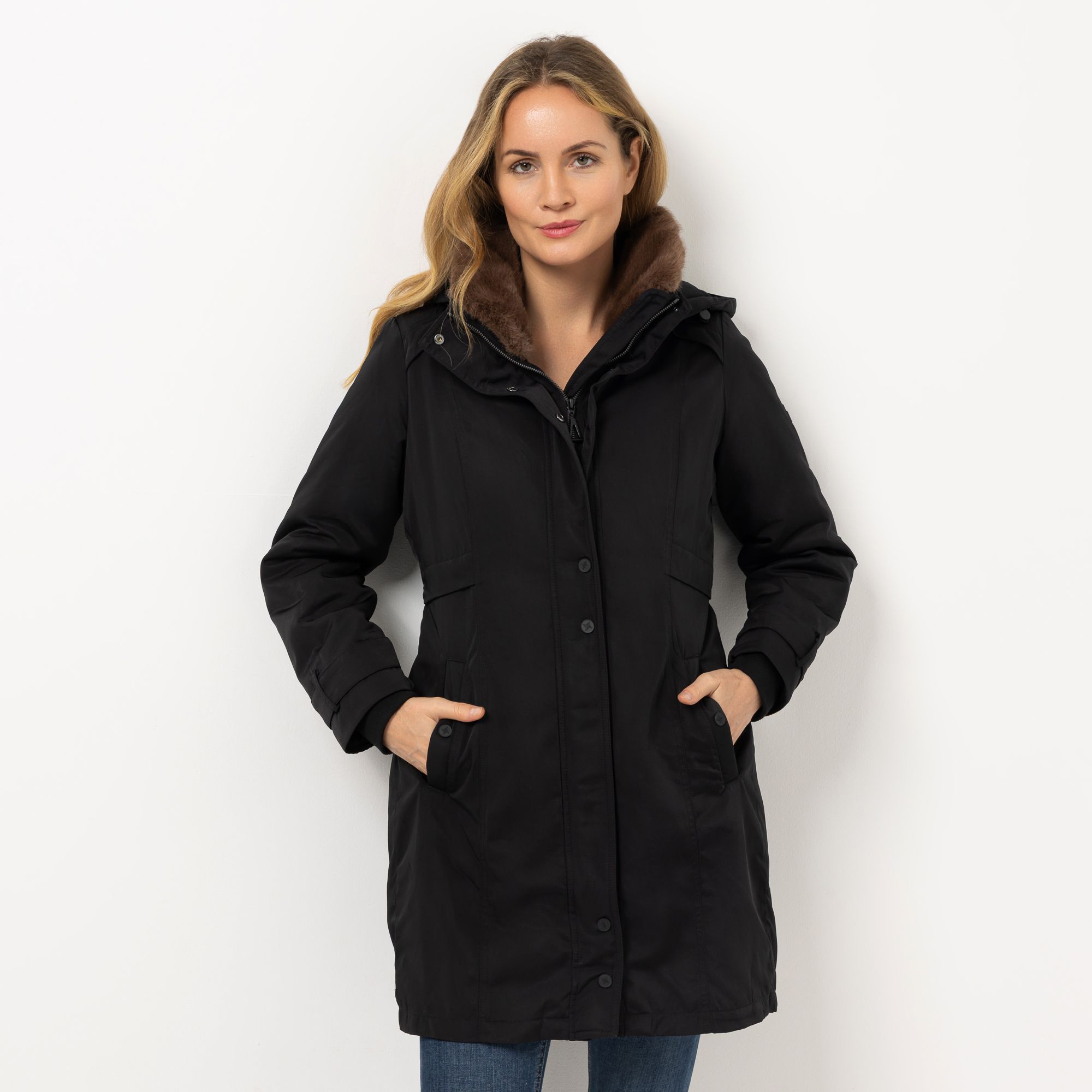 DAWID by Dawid Tomaszewski Kurzmantel abnehmbare Kapuze figurumspielend