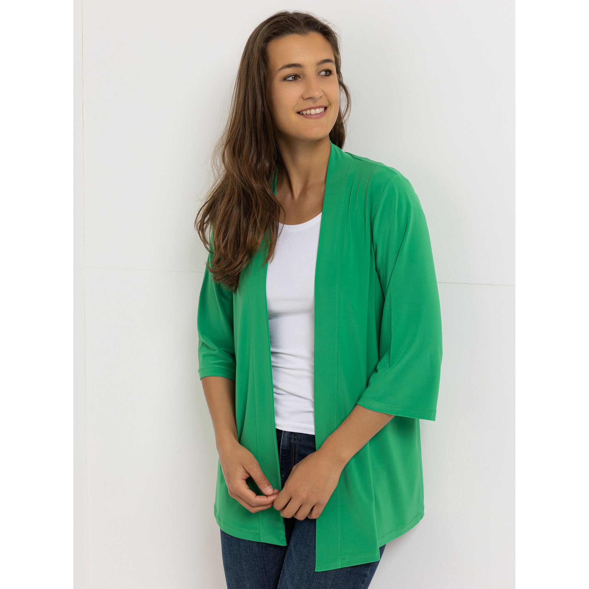 KIM & CO. Cardigan, 3/4-Arm Deluxe Brazil Knit weiter Ärmel figurumspielend