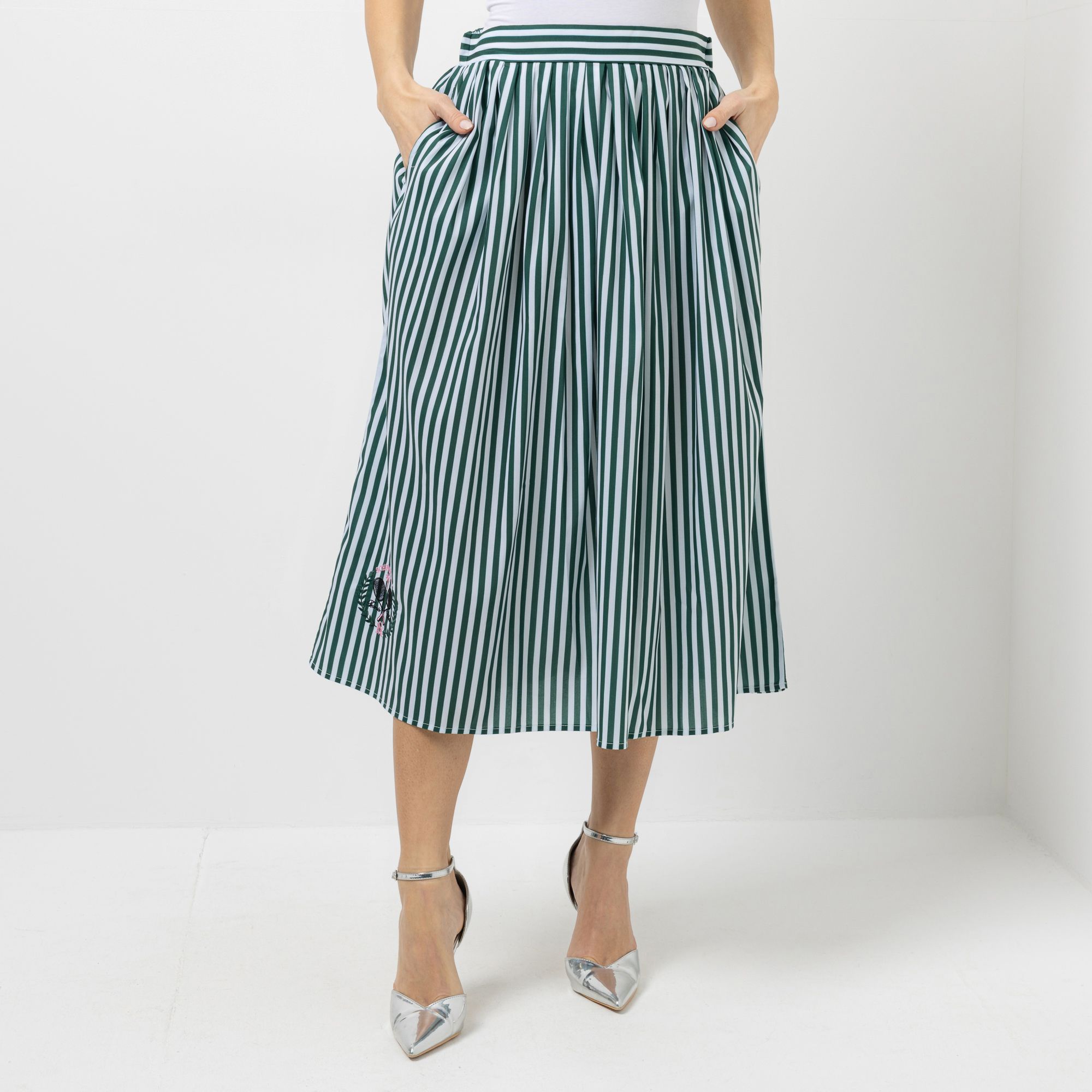 SCHIFFHAUER MUNICH® Rock A-Linie Rundumdehnbund mit Stickerei figurumspielend