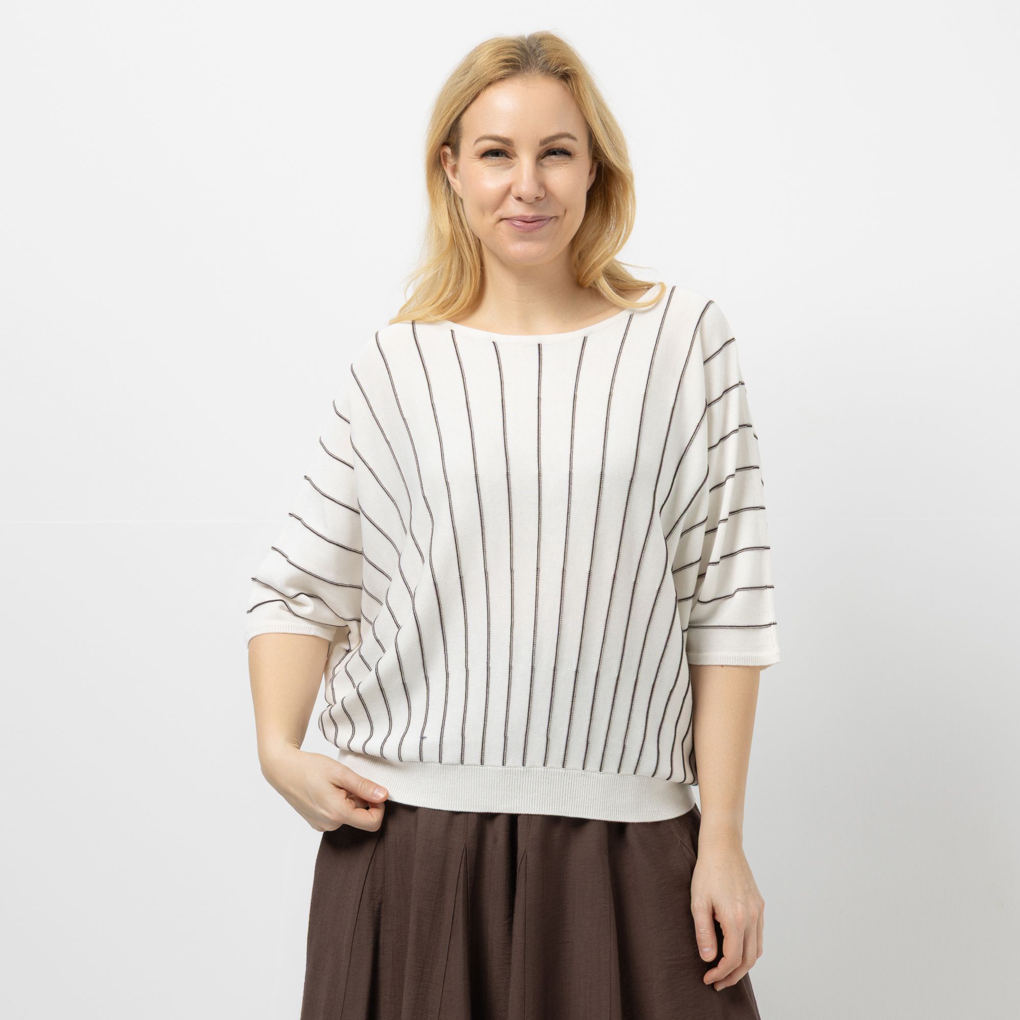 DAWID by Dawid Tomaszewski Pullover, 3/4-Arm U-Boot-Ausschnitt oversize