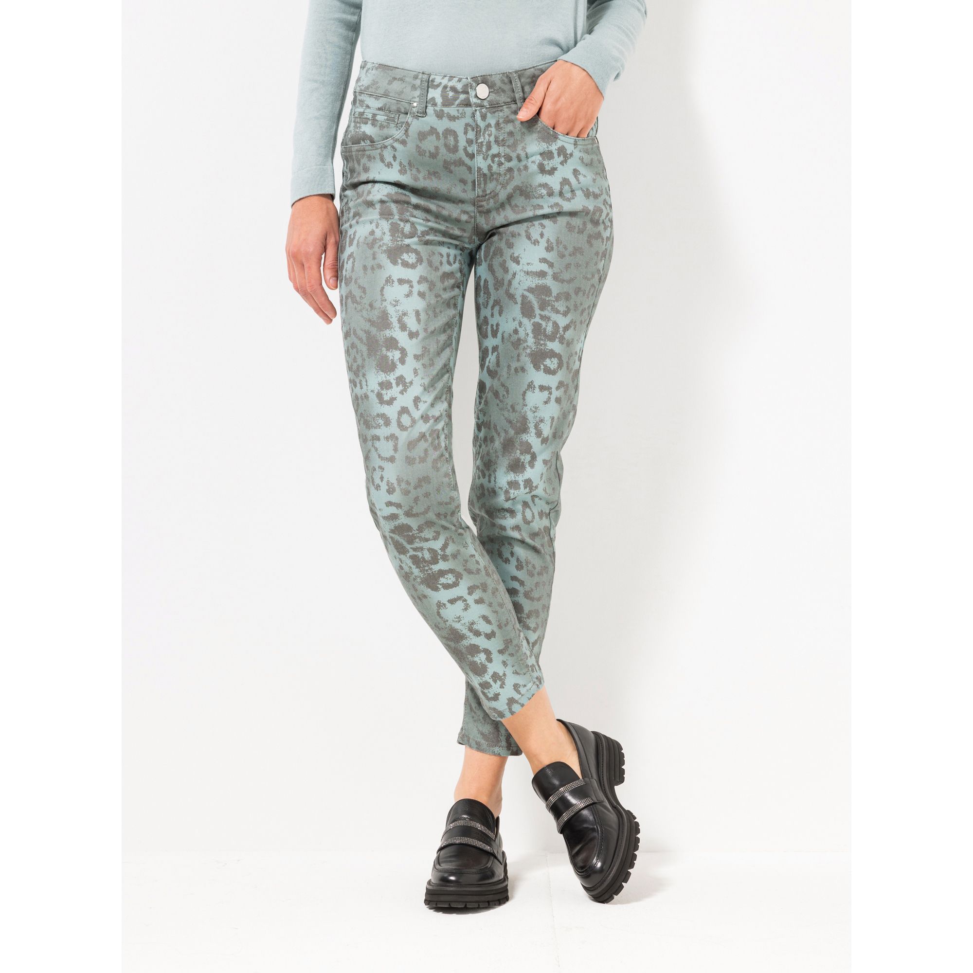 STEFFEN SCHRAUT Hose, knöchellang 5-Pocket-Style Innenbundstickerei sehr schmales Bein