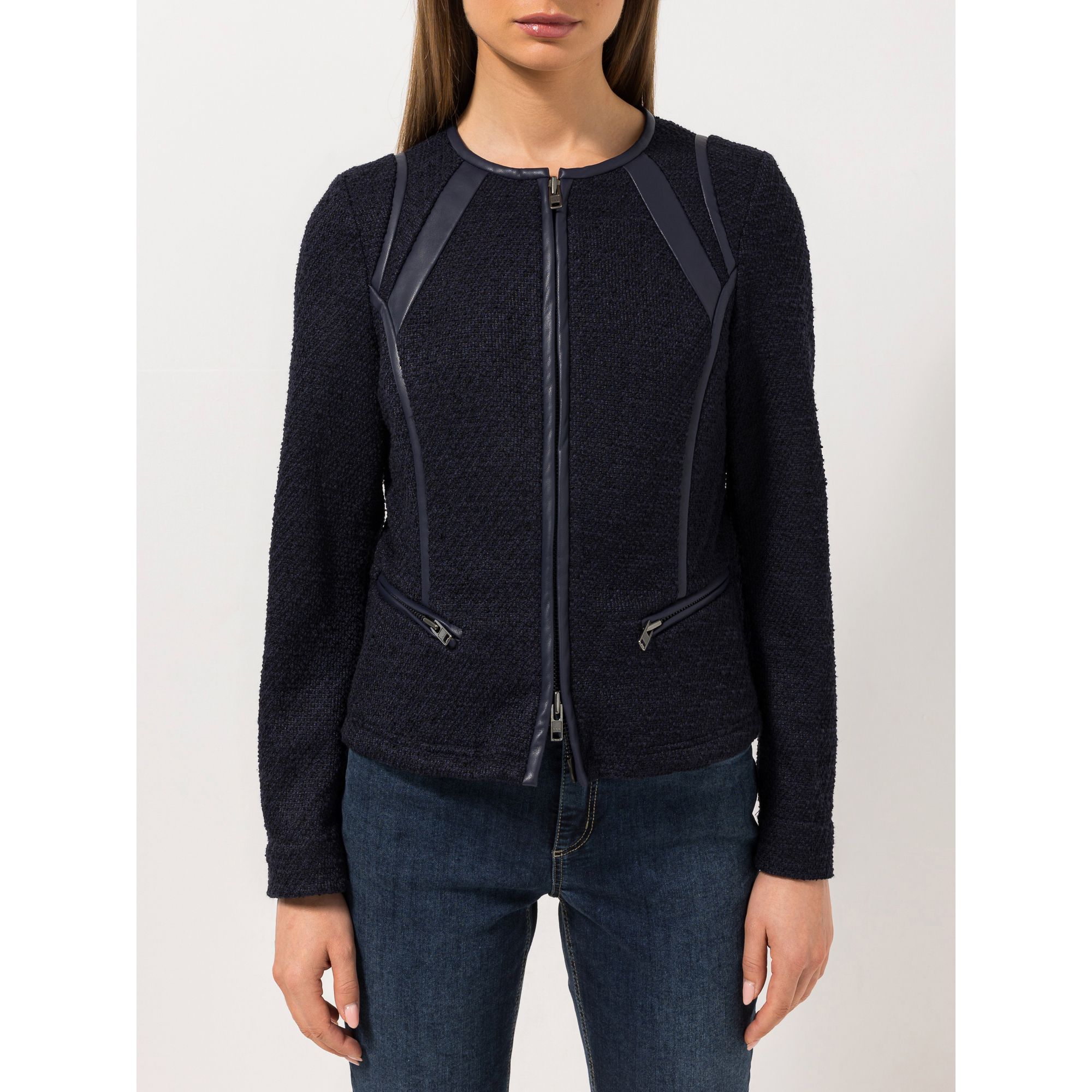 STEFFEN SCHRAUT Jacke Details in Lederoptik 2-Wege-Reißverschluss figurbetont