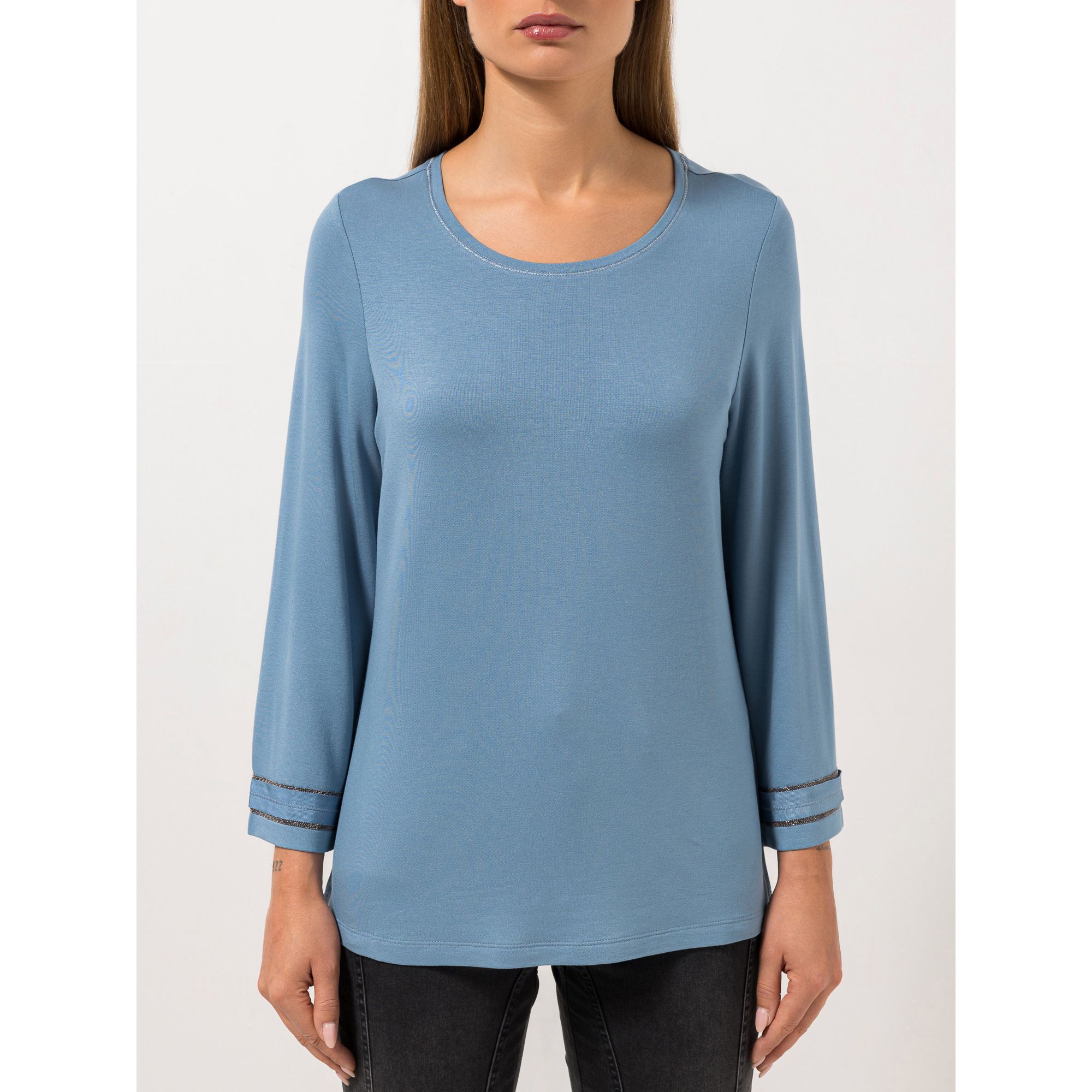 STEFFEN SCHRAUT Shirt, 7/8 Arm Rundhalsausschnitt Zierdetails figurumspielend