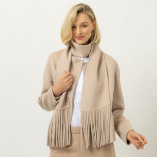 ANNA VON GRIESHEIM Jacke mit Schal Rundhalsausschnitt Eingrifftaschen leger weit