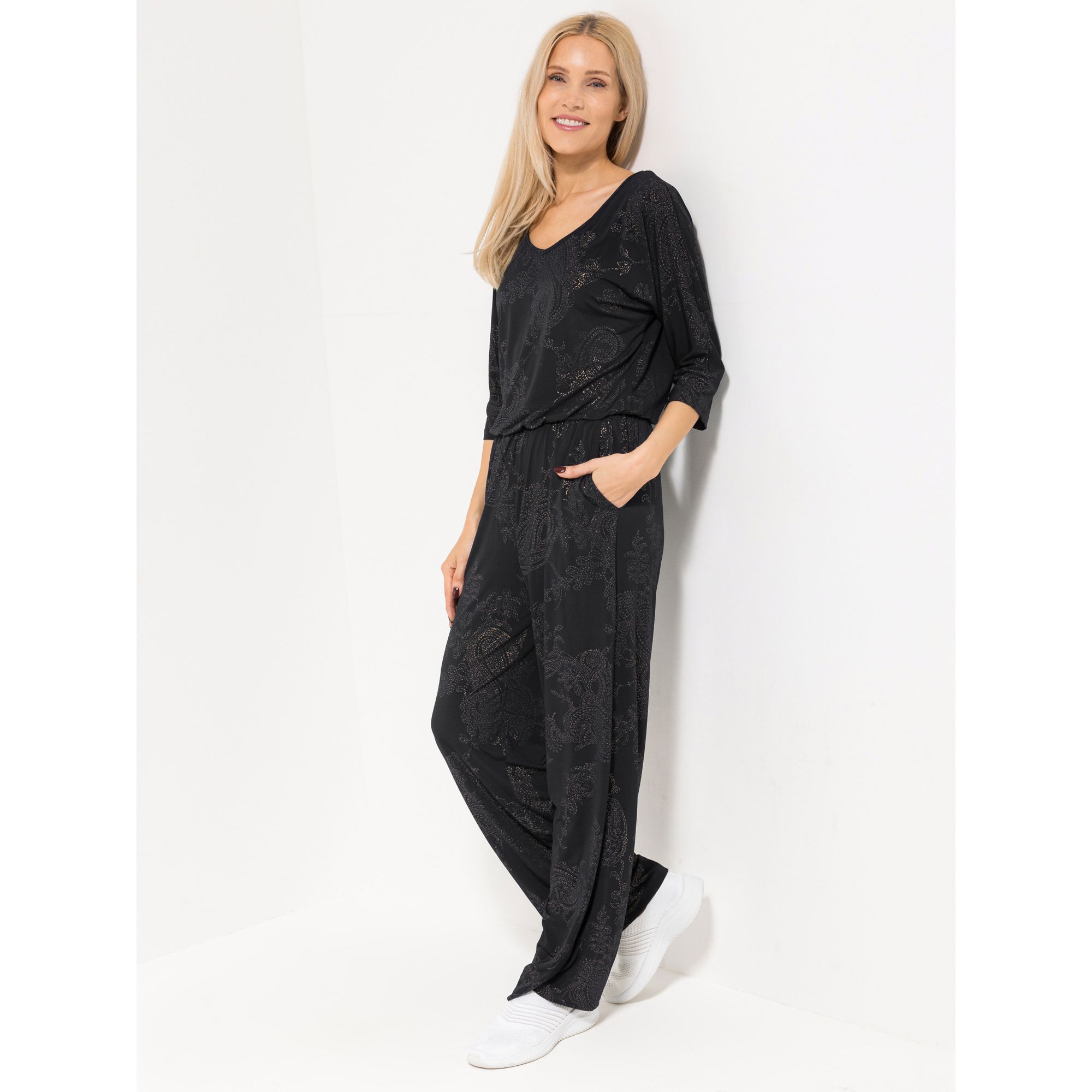 KIM & CO. Jumpsuit Brazil Knit Jersey mit Folien-Druck figurumspielend