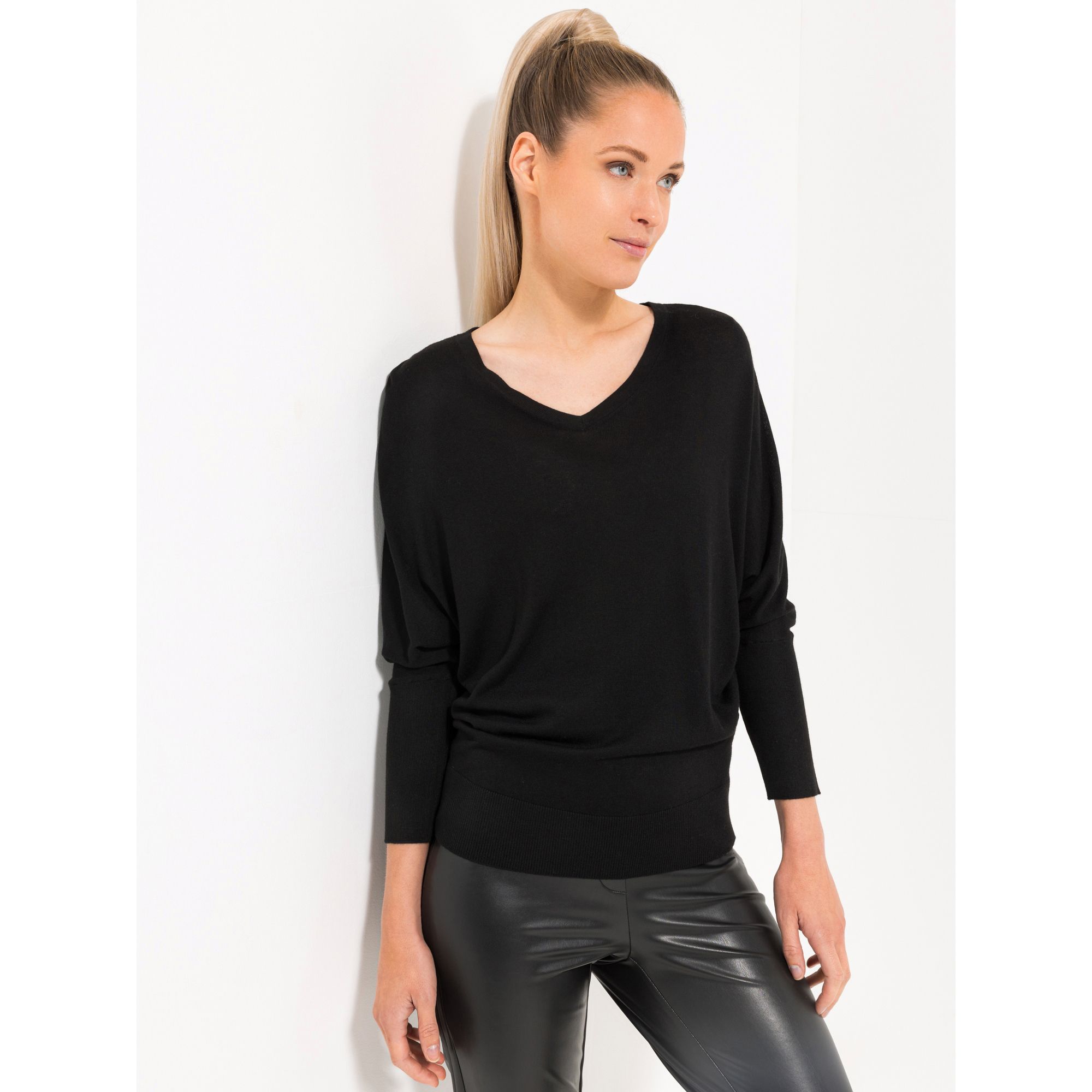 STEFFEN SCHRAUT Pullover Bordeaux 3/4-Arm Rippbund-Abschlüsse Oversize - leger weit