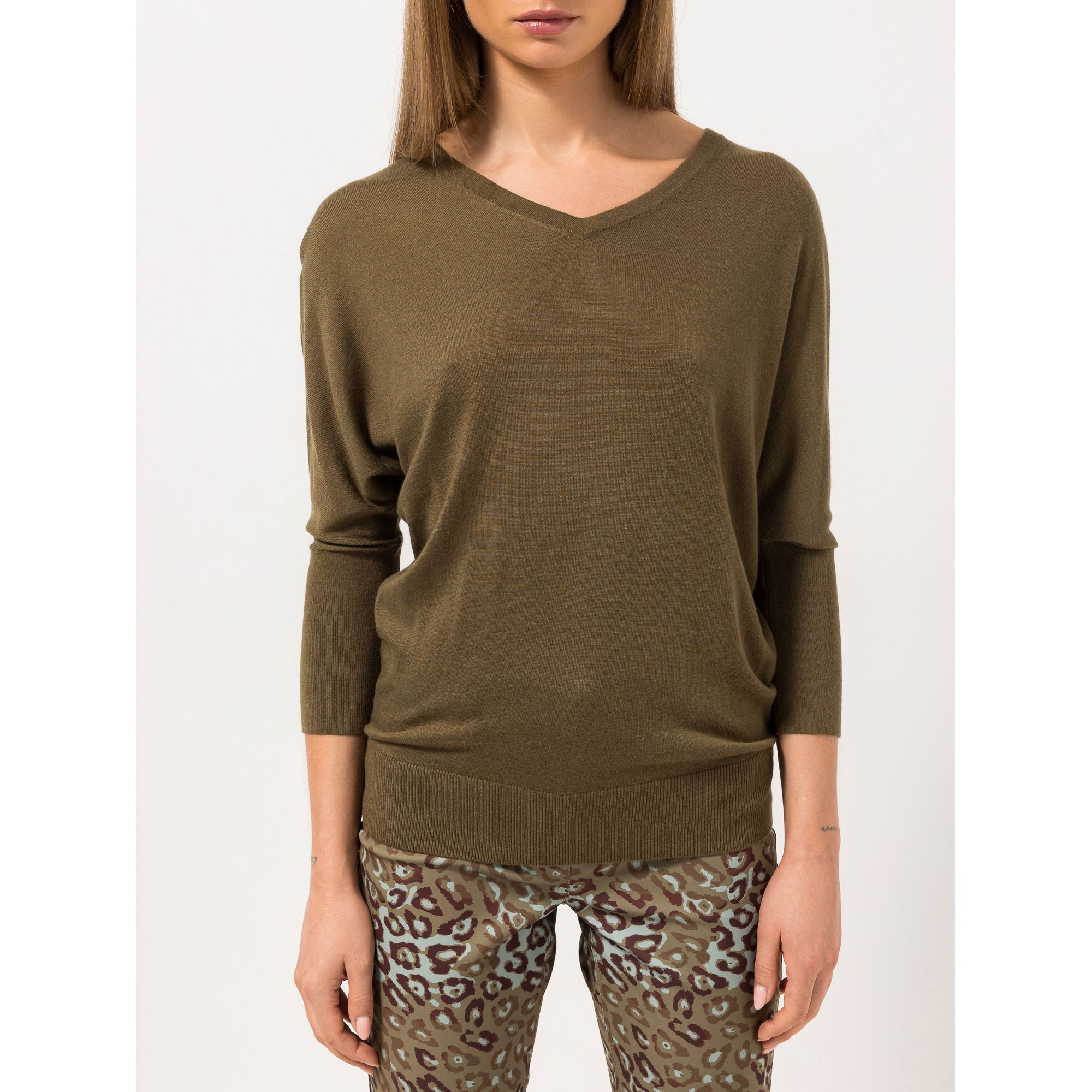 STEFFEN SCHRAUT Pullover Bordeaux 3/4-Arm Rippbund-Abschlüsse Oversize - leger weit