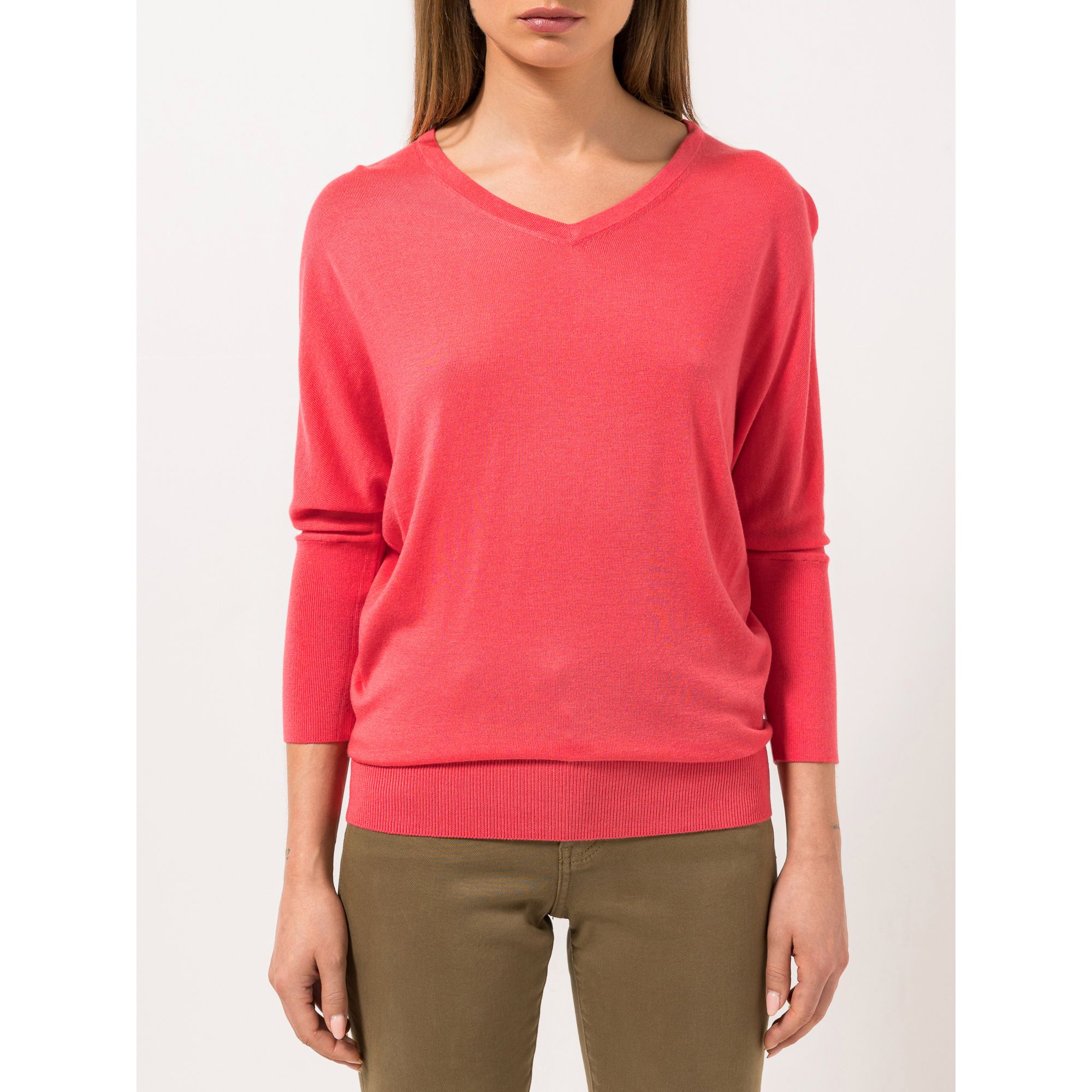 STEFFEN SCHRAUT Pullover Bordeaux 3/4-Arm Rippbund-Abschlüsse Oversize - leger weit