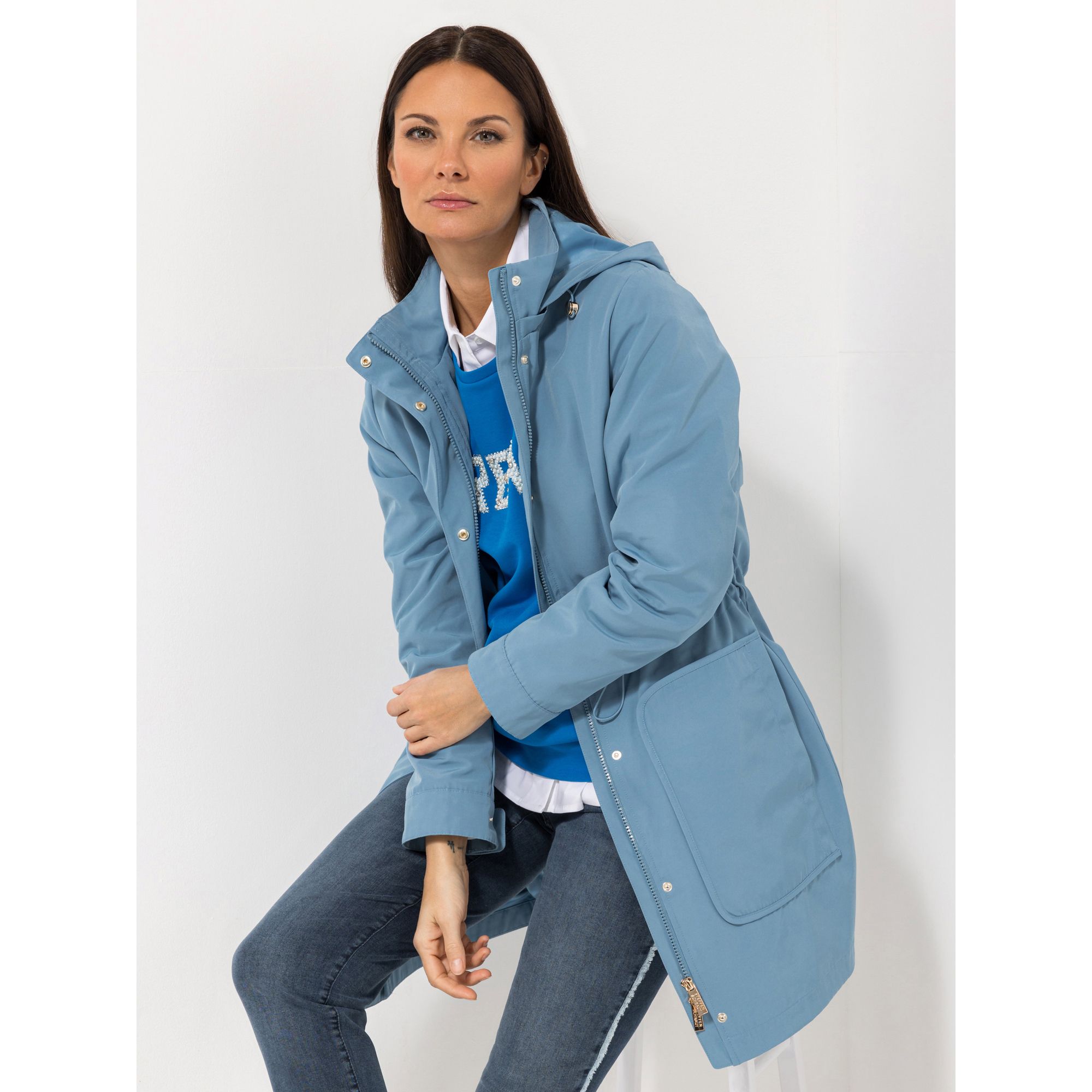 STEFFEN SCHRAUT Parka, verdeckter 2-Wege-Reißverschluss Länge ca. 90cm taillierte Passform