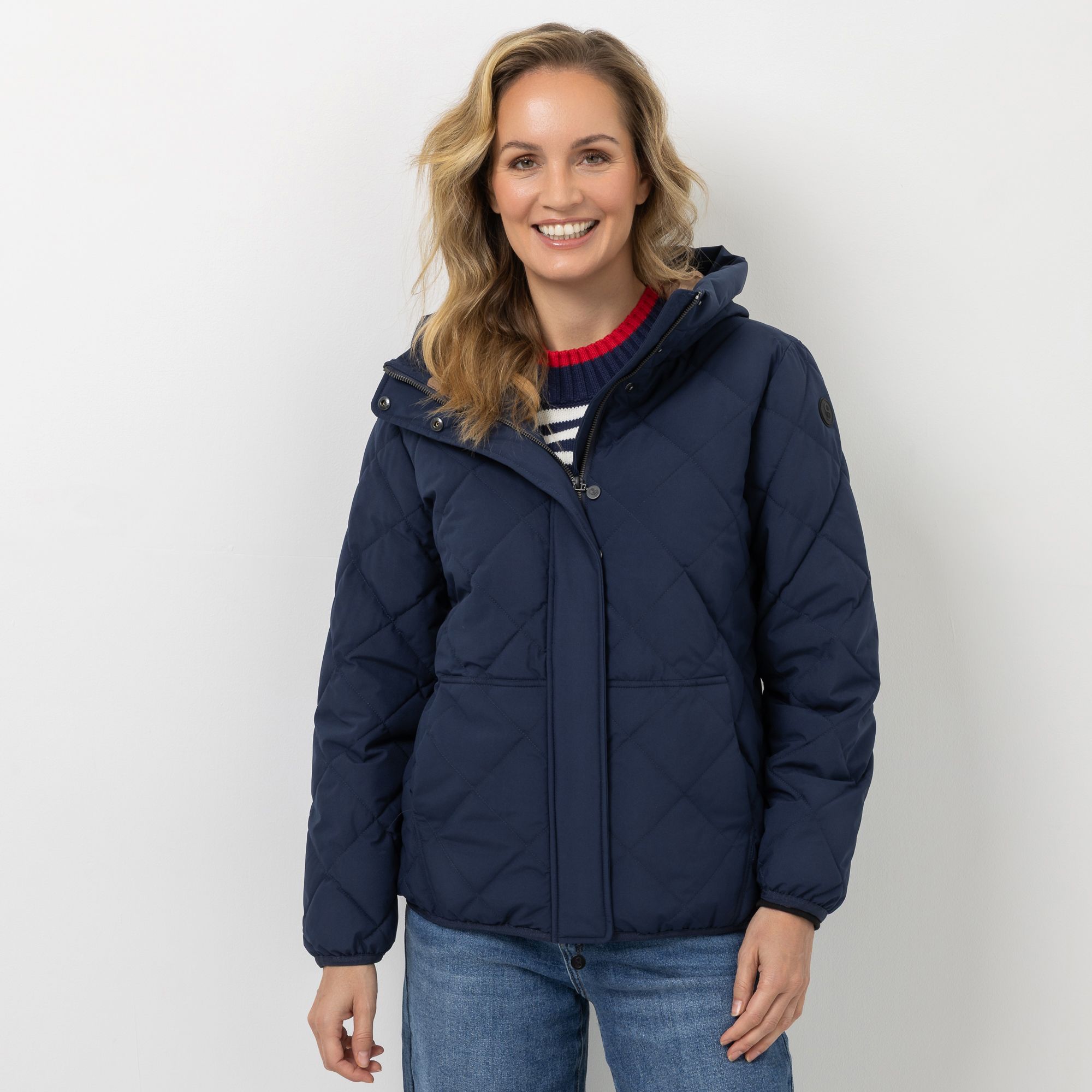 STRANDFEIN Outdoorjacke mit Kapuze wasserabweisend figurumspielend