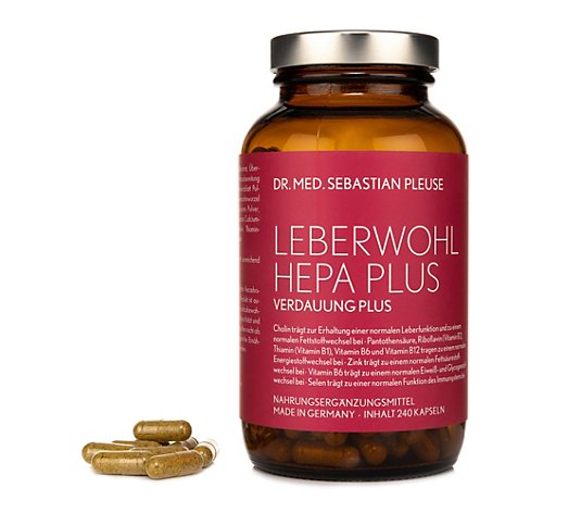 Dr. med. Sebastian Pleuse Leberwohl Hepa Plus mit Lalmin® Detox 240 Kapseln, 120 Tage